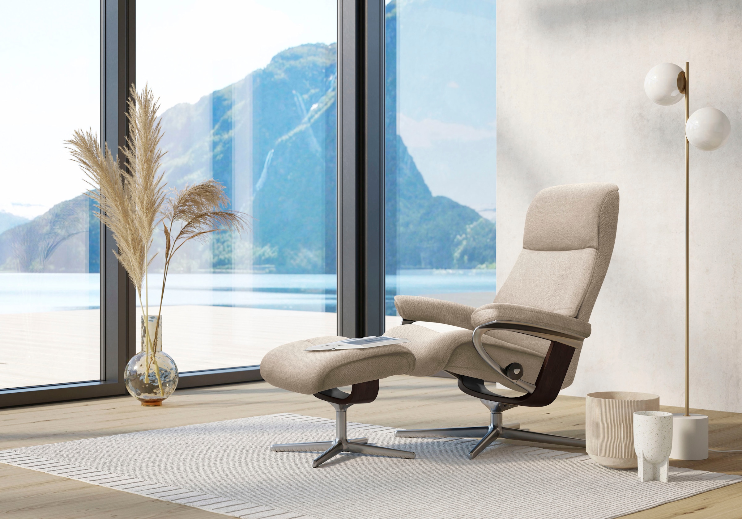 Stressless® Relaxsessel »View«, mit Cross Base, Größe S, M & L, Holzakzent günstig online kaufen