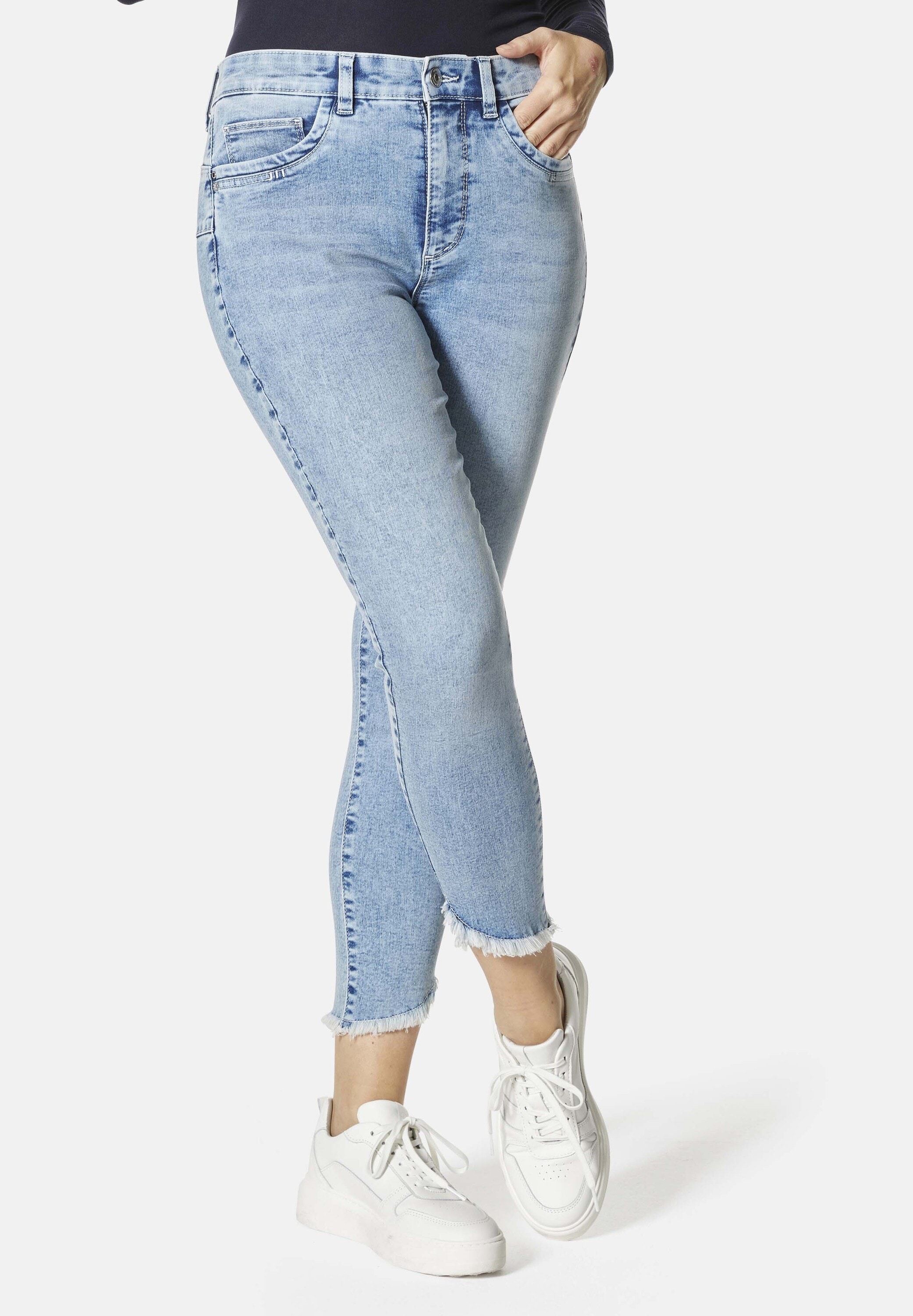 STOOKER WOMEN 5-Pocket-Jeans »Rio Fringe Skinny Fit«, Skinny Fit Casual Clean Wash Denim Jeans Magic Shape Effekt für Damen