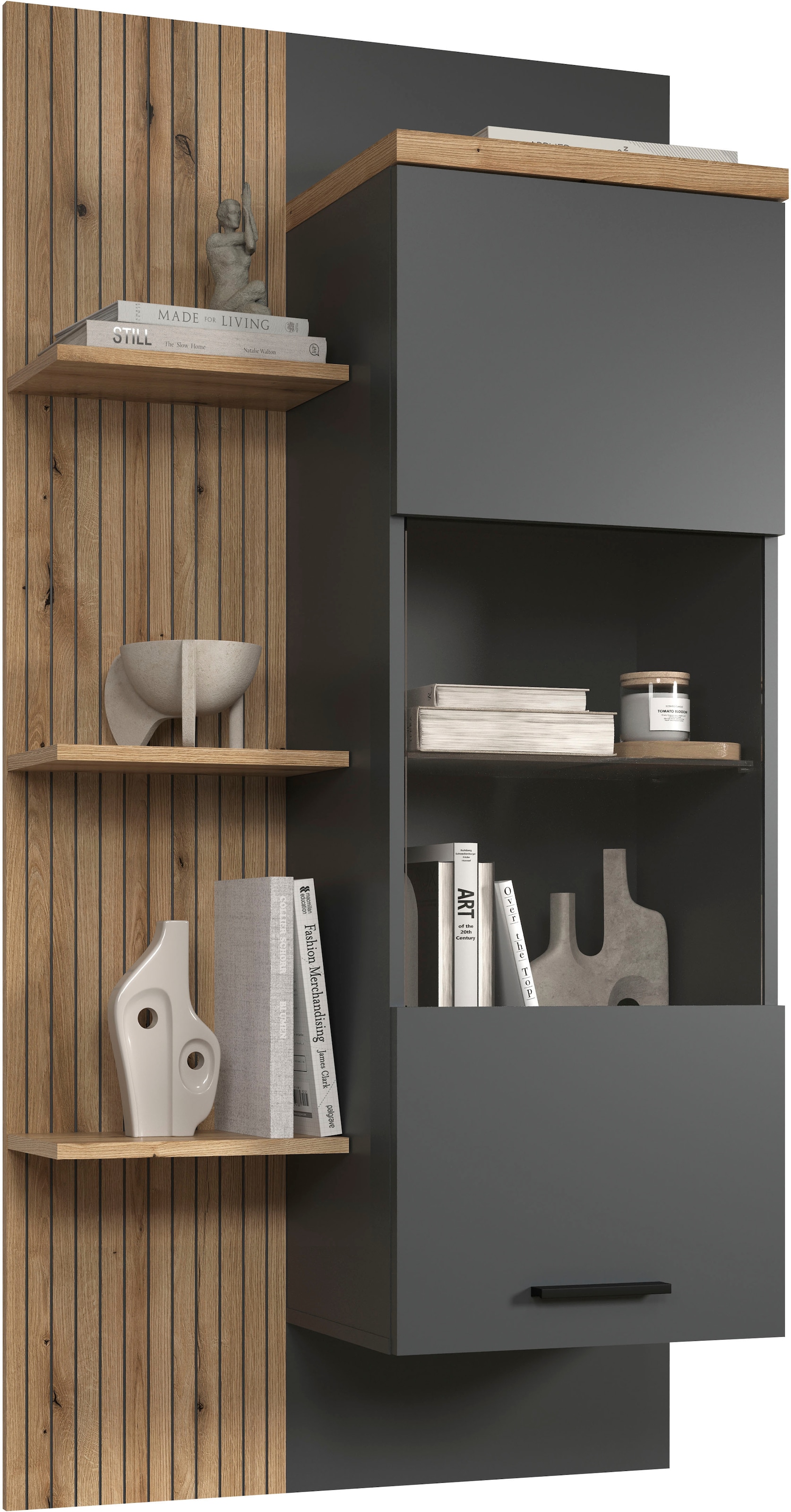 Home affaire Hängevitrine »Bajo« 1 Stk. tlg. Hängeschrank mit 1 Tür & 1 Glasboden – (B/T/H) 80/32/161 cm
