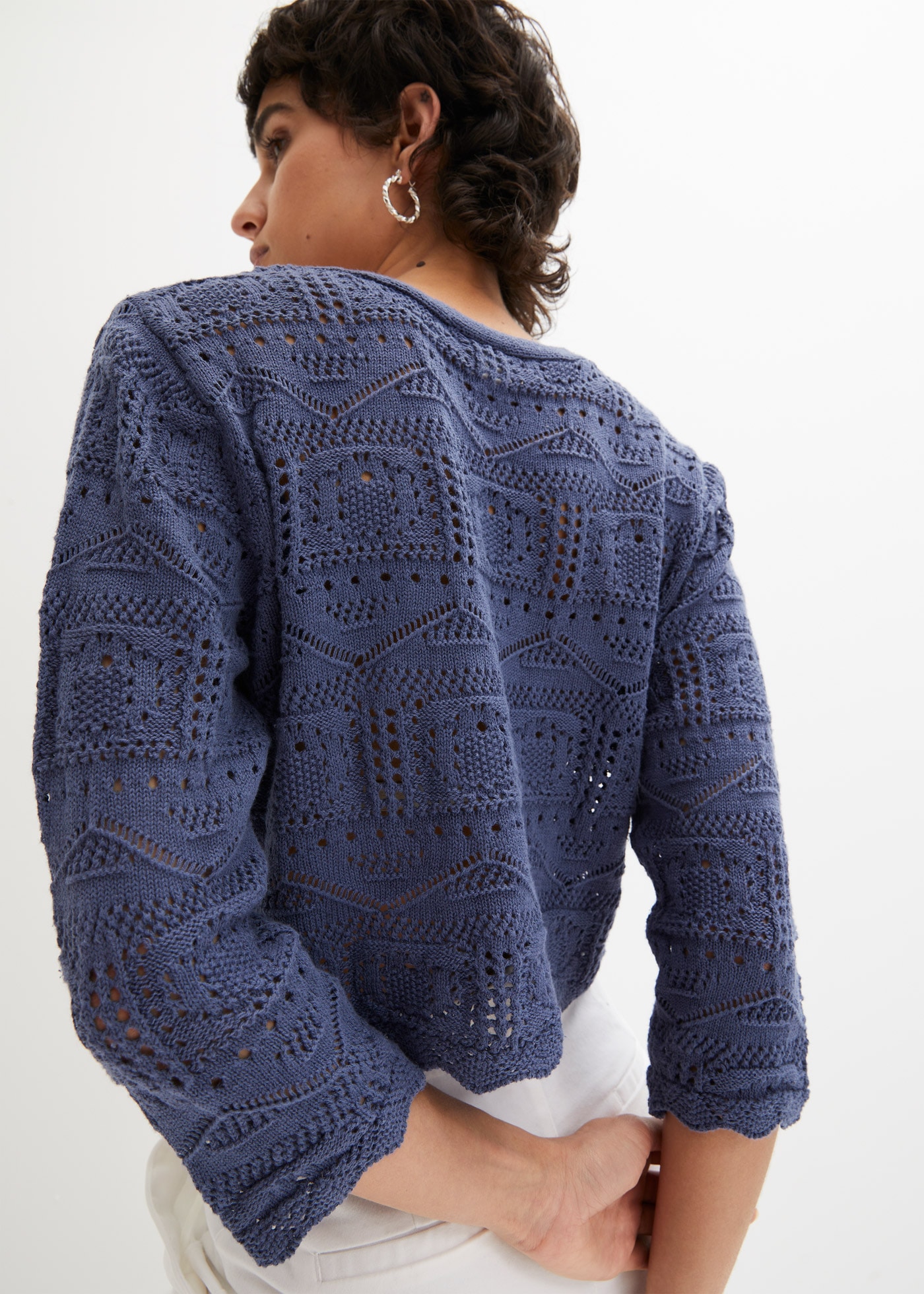 bonprix Ajourstrickjacke »Ajour-Bolero« bequeme Passform, 3/4-Ärmel, Ajour-Bolero
