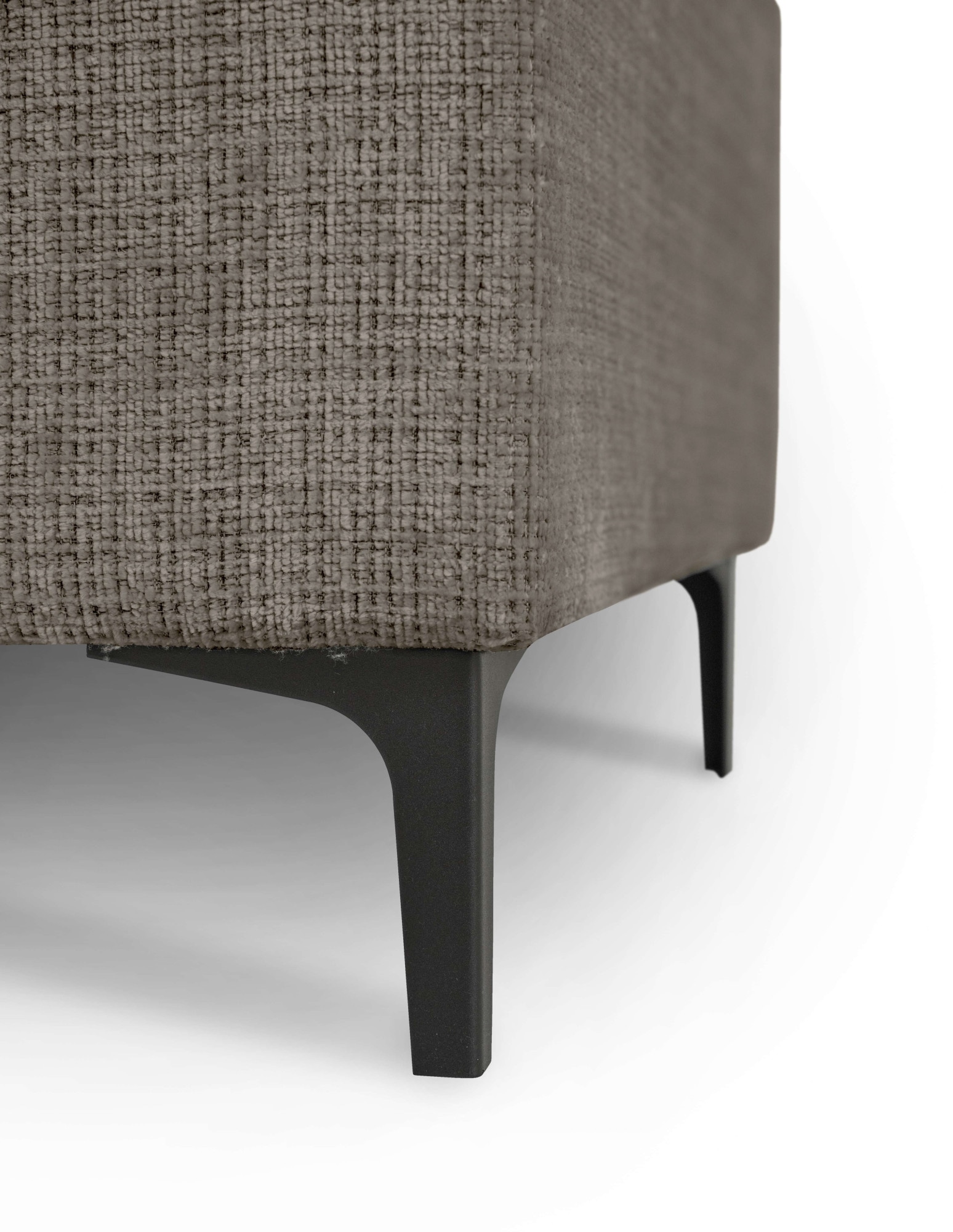 Places of Style Ecksofa »Polsterecke Oland, Struktur, Flachgewebe, Luxus-Microfaser, Boucle«, L-Form, 289 cm, Wellenunterfederung, Skandi-Design, Metallfüße