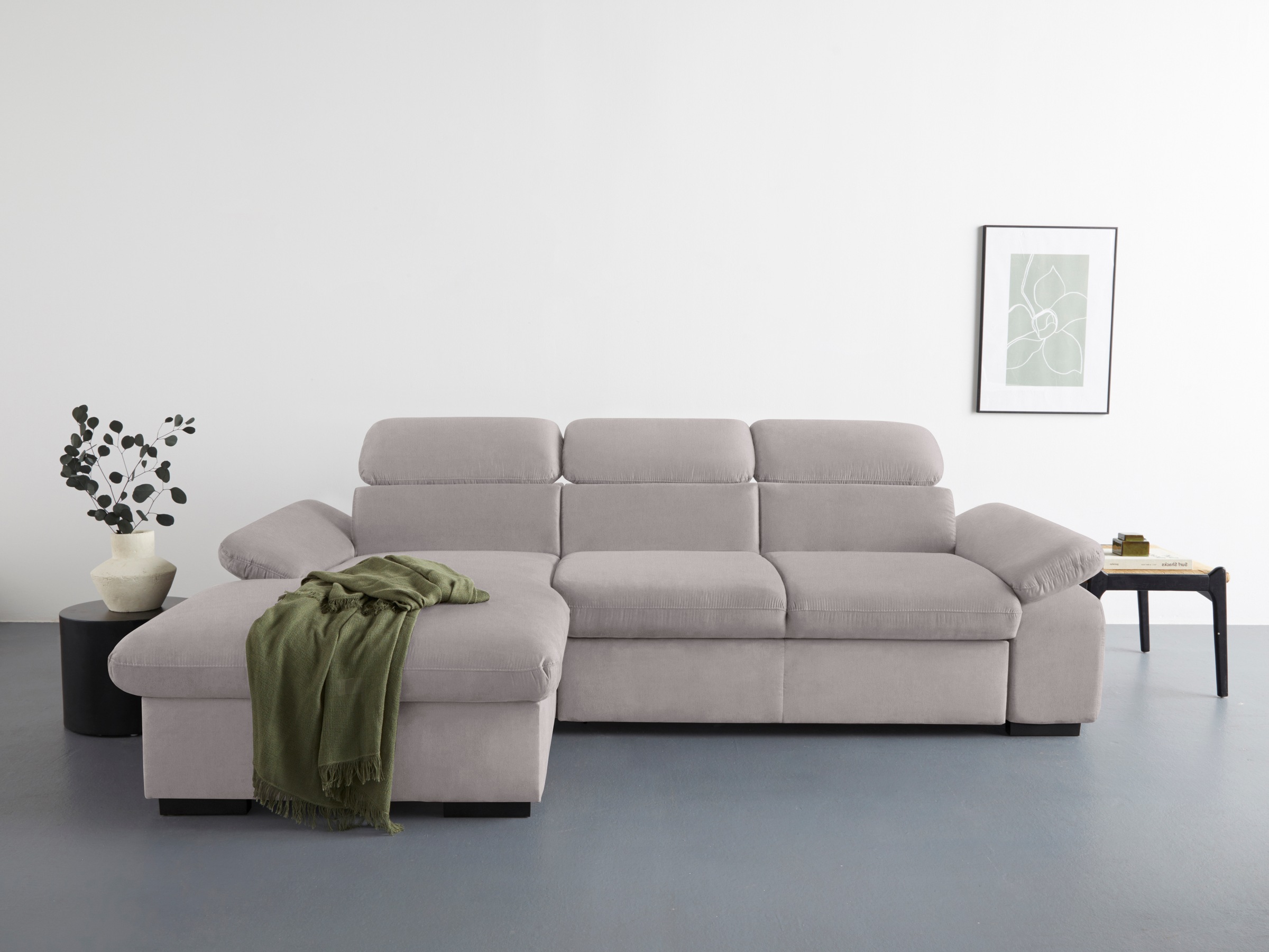 COTTA Ecksofa »Lola L-Form mit Kopfteilfunktion & Hocker«, (Set, mit Hocker günstig online kaufen