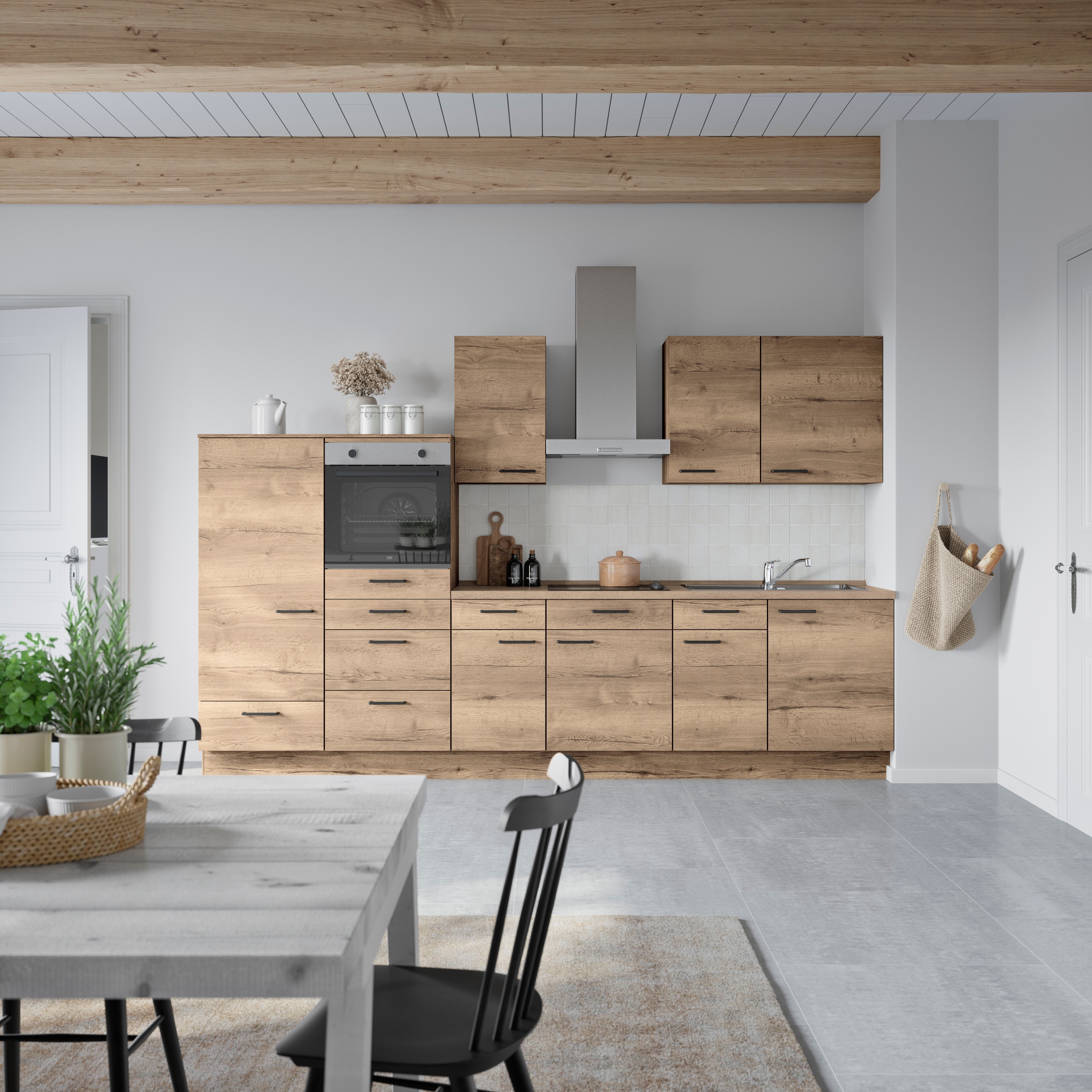 nobilia® Küchenzeile »"Structura I"«, vormontiert, Ausrichtung wählbar, Breite 330 cm, wahlw. mit E-Geräten