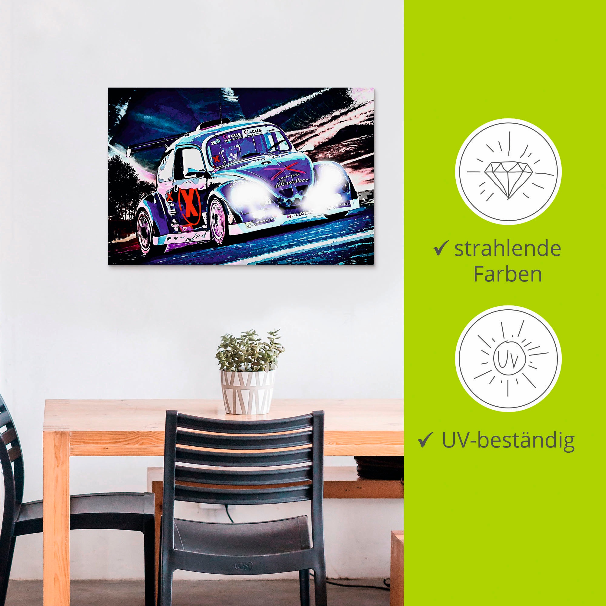 Artland Wandbild »Käfer Funcup Spa 2017«, Auto, (1 St.), als Alubild, Outdoorbild, Leinwandbild, Poster, Wandaufkleber