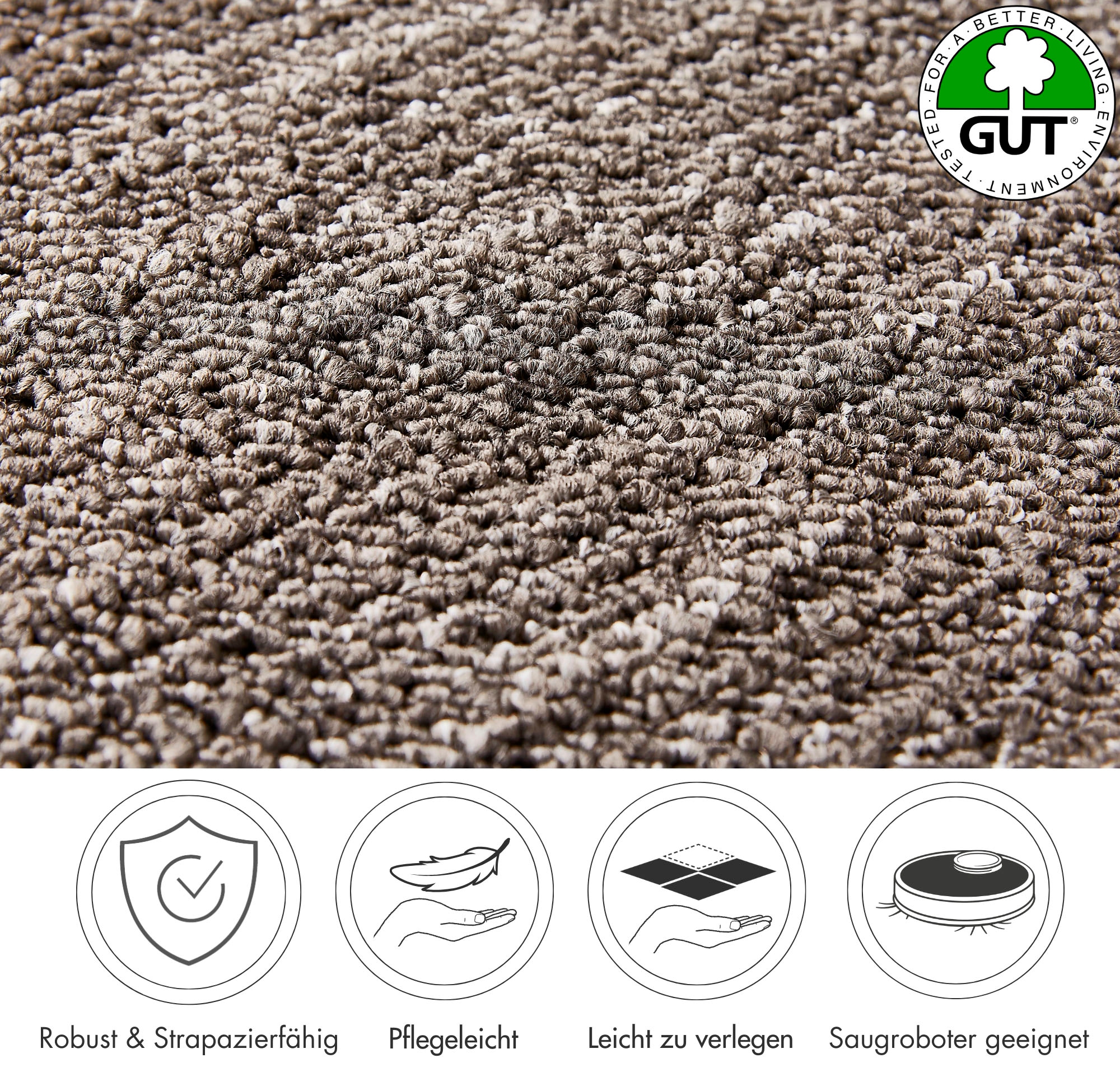 Andiamo Teppichboden »Schlinge Joe, Made in Netherlands«, rechteckig, 6 mm Höhe, Breite 400 cm, meliert, Wohnzimmer, strapazierfähig & robust