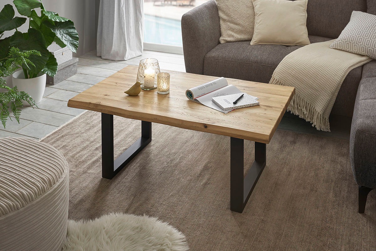 MCA furniture Couchtisch »HAVANNA Wohnzimmertisch«, Tischplatte 36mm aufgedoppelt, Baumkanten-Optik, Belastbarkeit 30 kg