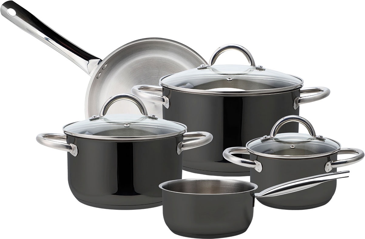 ECHTWERK Topf-Set »Black-Edition«, Edelstahl 18/8, (Set, 8 tlg., je 1 Kocht günstig online kaufen