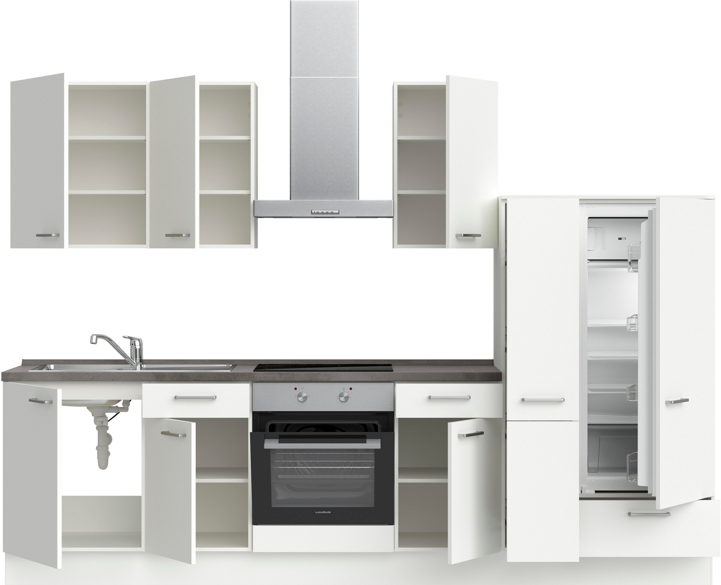 nobilia® Küchenzeile »"Touch I"«, vormontiert, Ausrichtung wählbar, Breite 300 cm, wahlw. mit E-Geräten