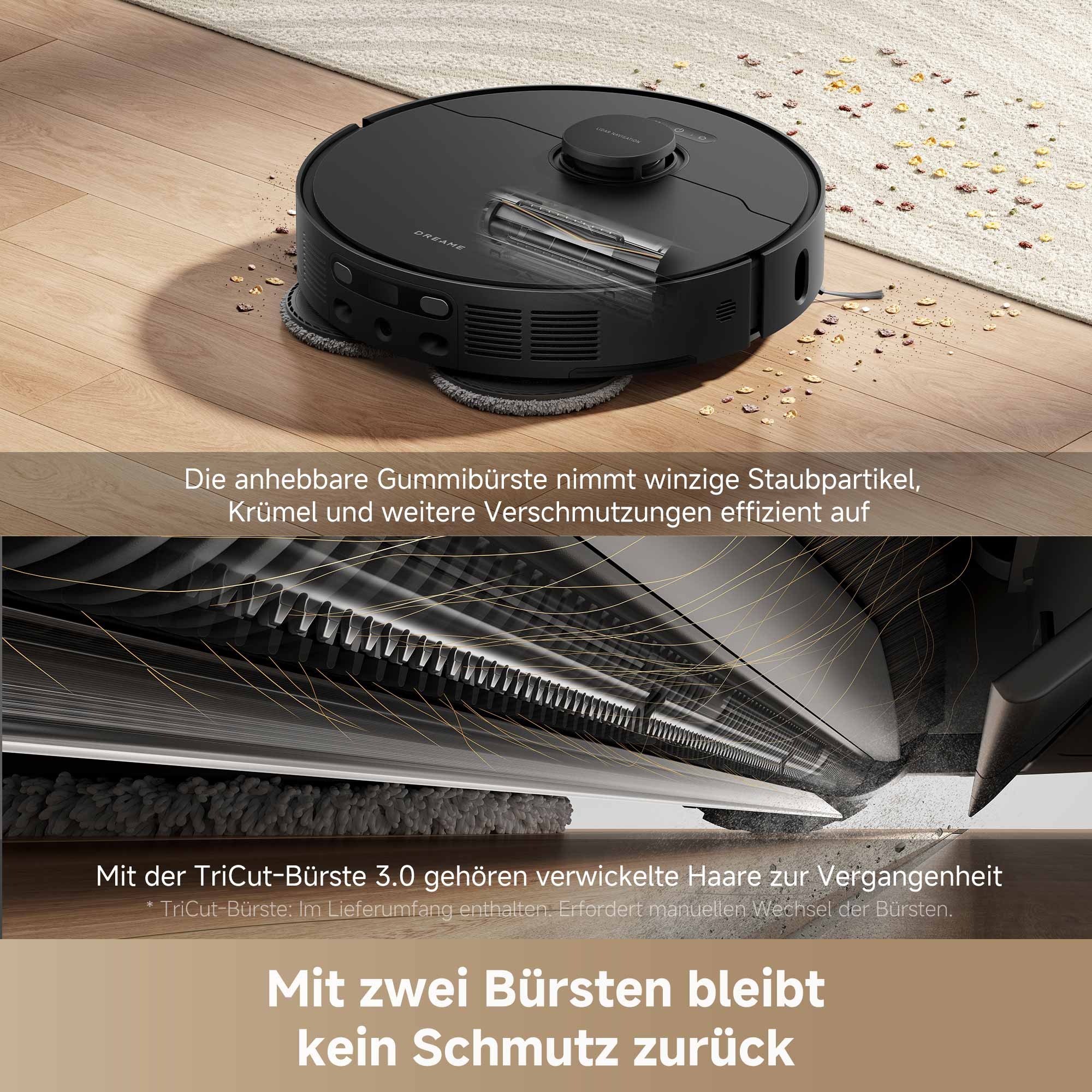 Dreame Saugroboter »L40 Ultra AE mit Wischfunktion«, 19.000Pa Saugkraft, Moppreinigung, KI-gestützte Hinderniserkennung