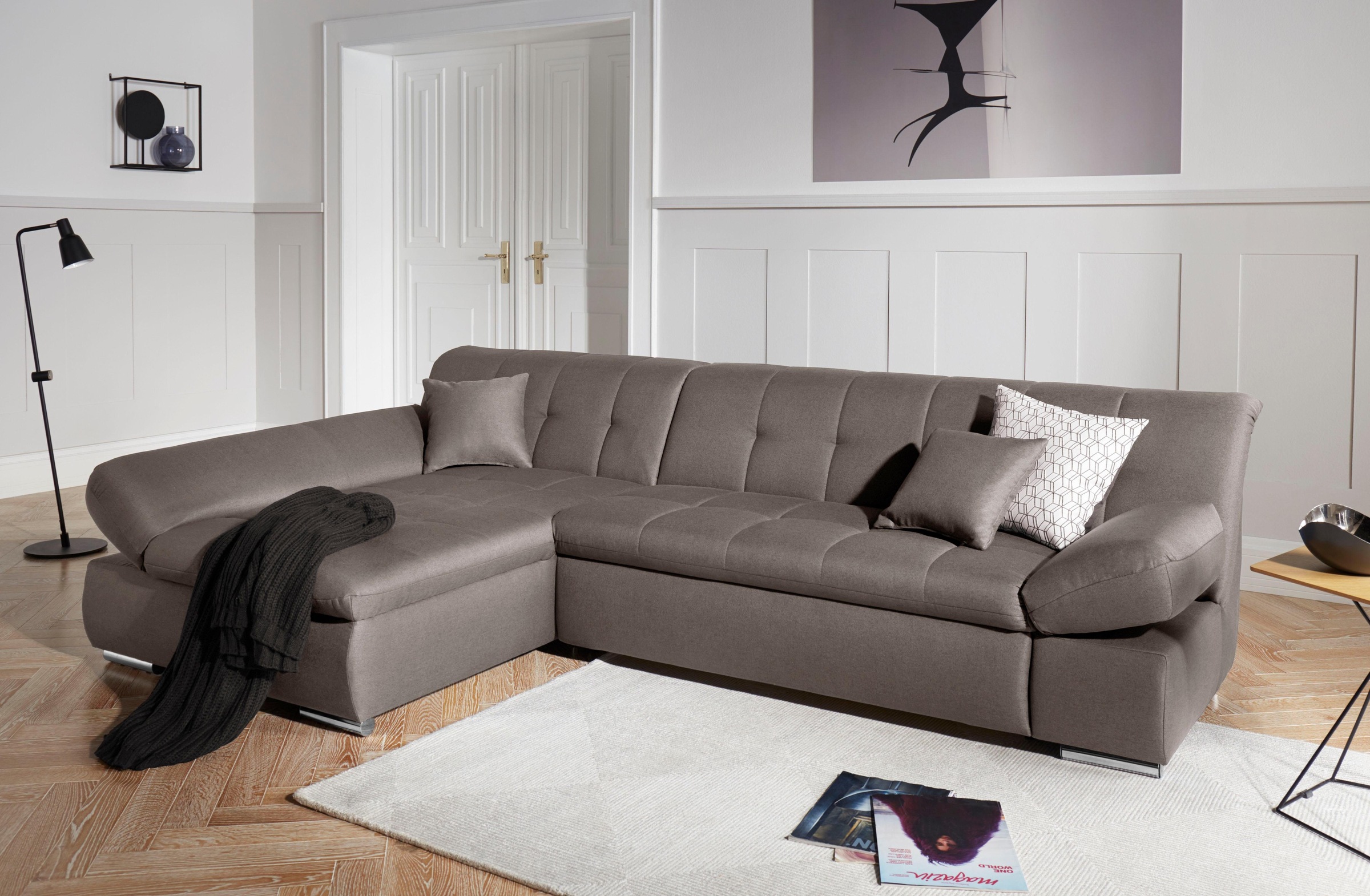 DOMO collection Ecksofa "Mona L-Form" wahlweise mit Bettfunktion günstig online kaufen