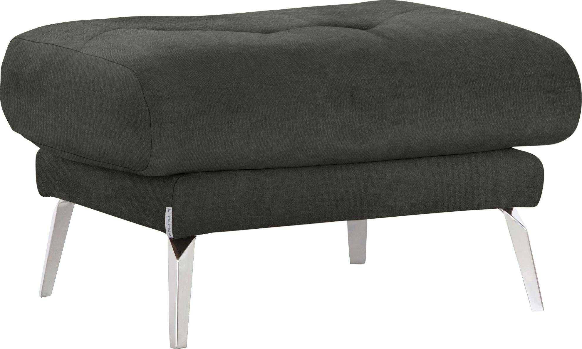 W.SCHILLIG Hocker »softy«, mit dekorativer Heftung im Sitz, Füße Chrom glänzend