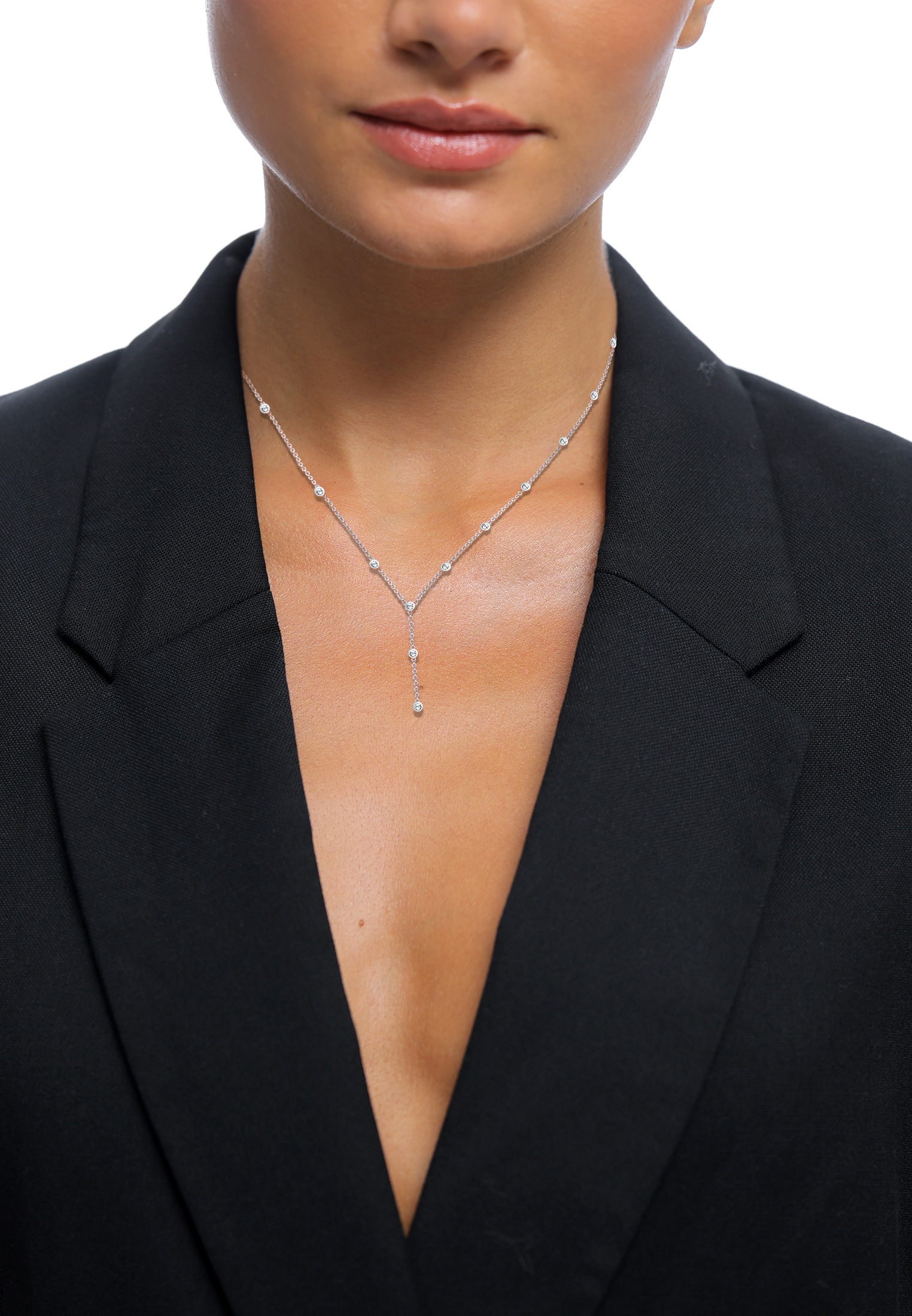 Elli Collierkettchen »Y-Kette mit Kristalle in 925 Silber«