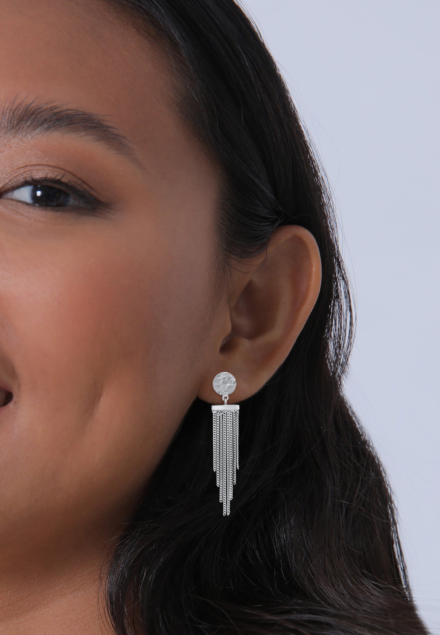 Elli Paar Ohrstecker »Stecker Plättchen Ketten Look Stylisch 925 Silber«