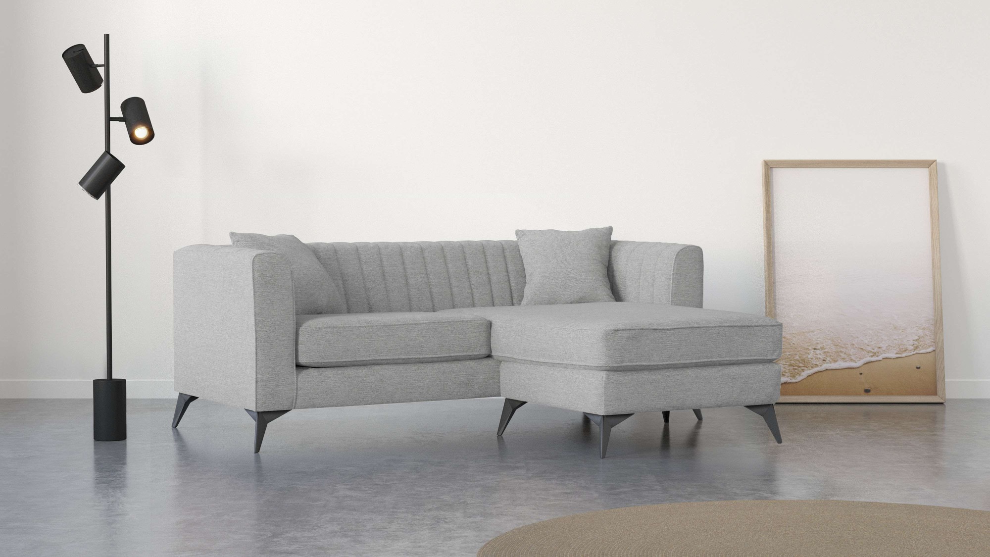 Places of Style Ecksofa »MATTHEW L-Form ideal für kleine Räume, Maße B/T/H: günstig online kaufen