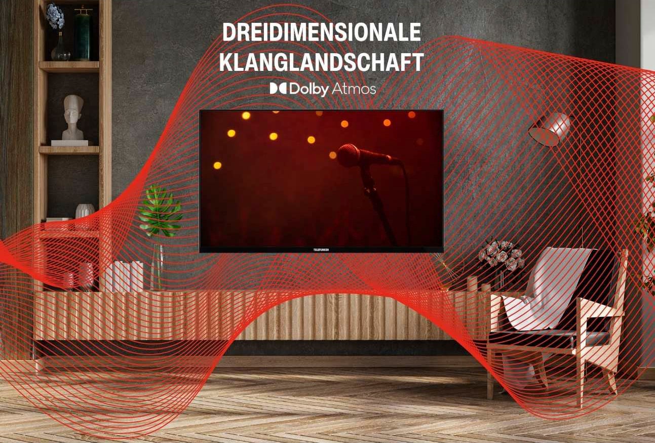 Telefunken LED-Fernseher »D65V950M2CWH«, 4K Ultra HD, Smart-TV, Dolby Atmos,USB-Recording,Google Assistent,Android-TV