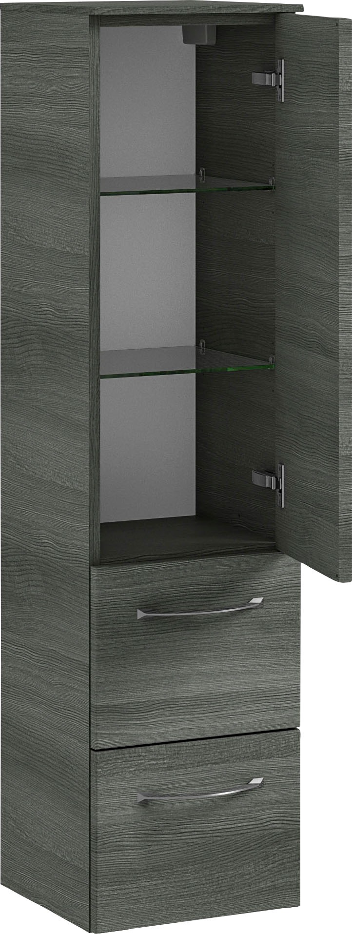 Saphir Badmöbel-Set »6005 Sprint 3-teilig, Keramik-Waschtisch mit LED-Spiegelschrank«, (4 St.), Midischrank, inkl. Türdämpfer, 4 Türen, 4 Schubladen, Bad-Set