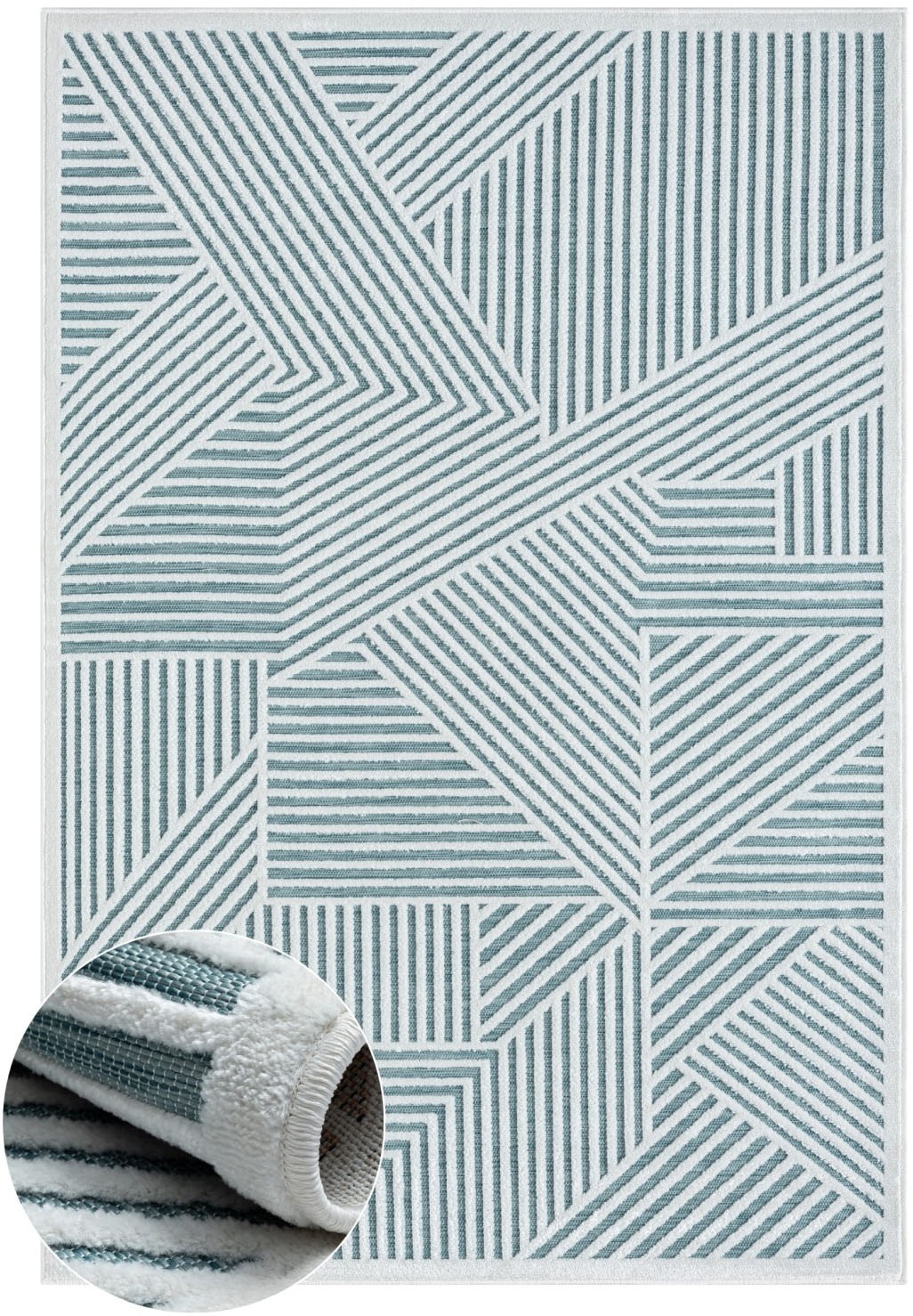 Myflair Möbel & Accessoires Teppich »Vill Lagerräumung«, rechteckig, 8 mm Höhe, modernes Design, Hoch-Tief Effekt, Outdoor geeignet, Balkon, Terrasse