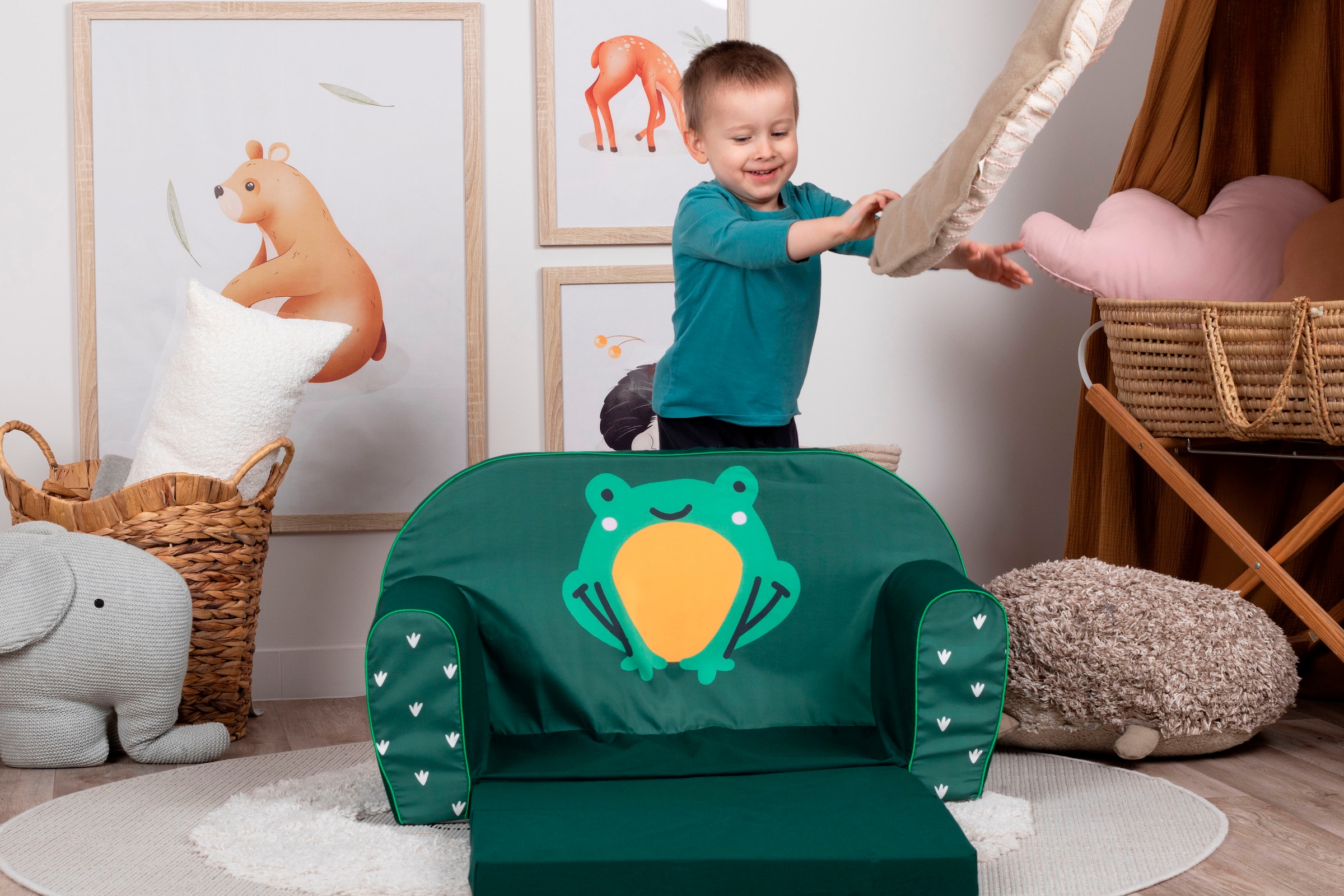 Knorrtoys® Sofa »Green frog«, für Kinder; Made in Europe