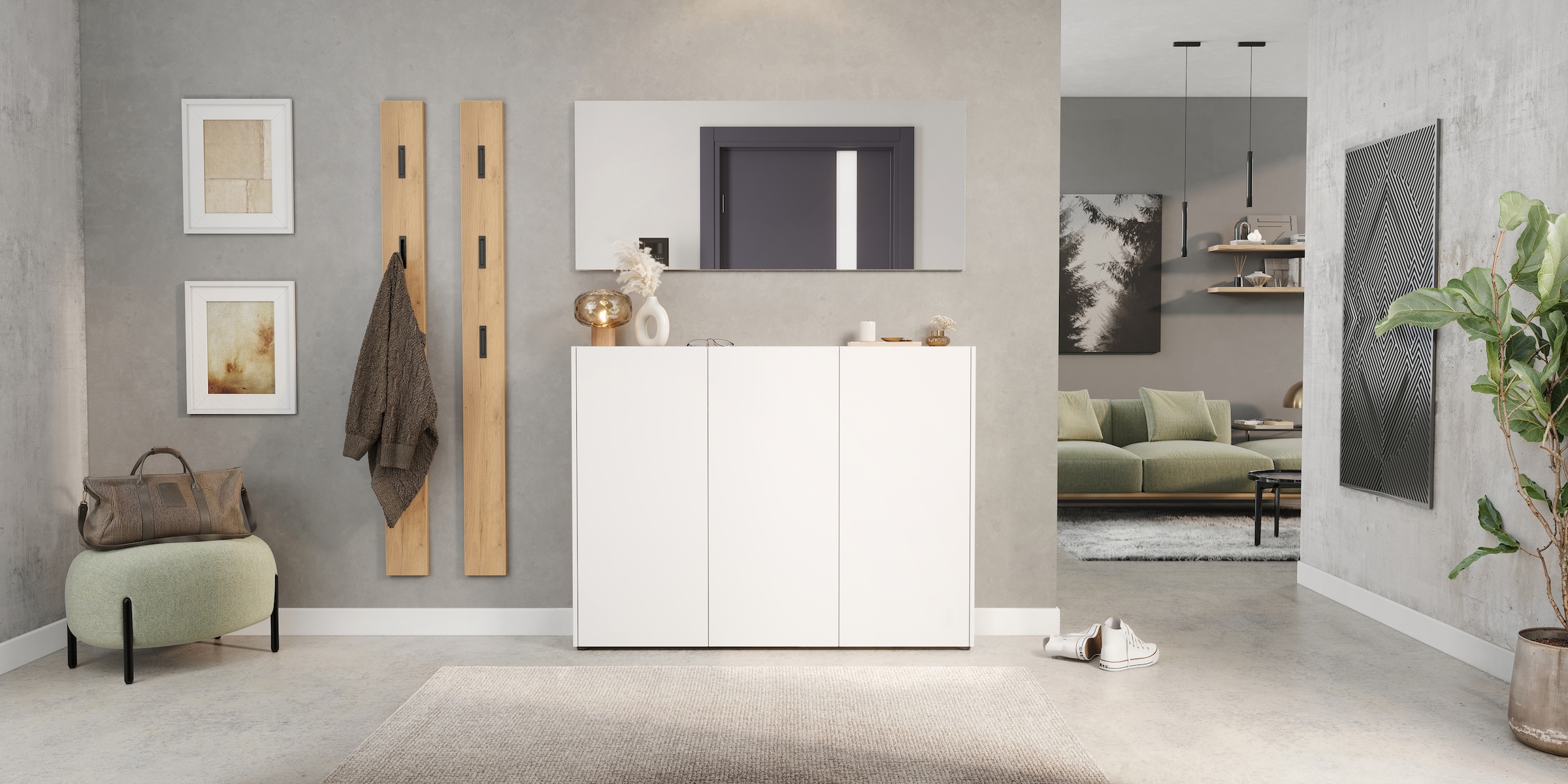 GERMANIA Mehrzweckschrank »GW-Libbiano«, (1 St.), ideal für schmale Flure, Breite 138 cm, in 3 verschiedenen Höhen