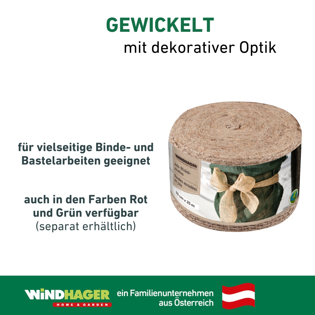 Windhager Pflanzschnur »Jute-Wickelstreifen ÖKO für Haus und Garten« 1 Stk. tlg. Jute-Gewebe Indoor und Outdoor, Deko-Band natur, 10 cm x 25 m