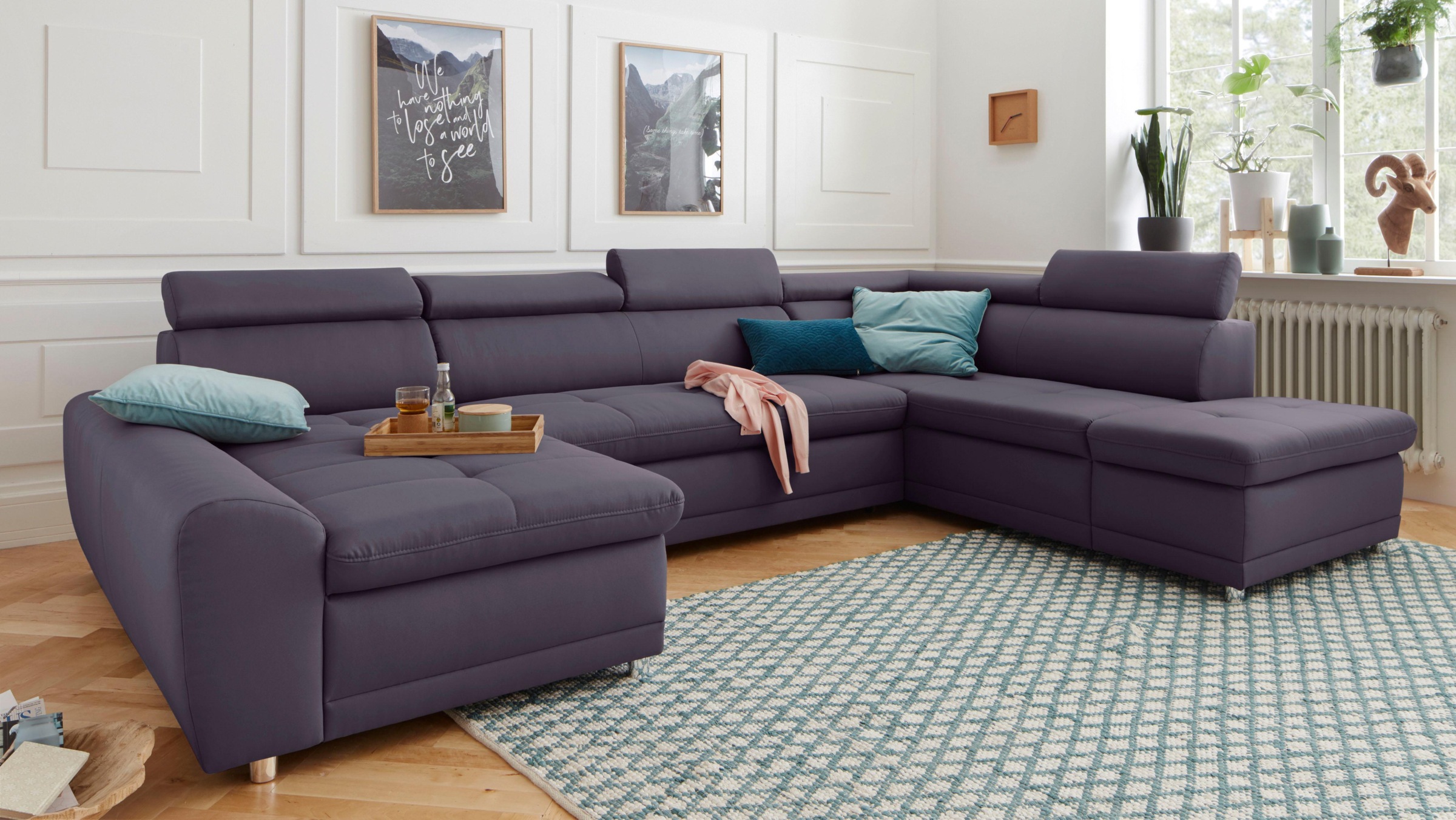 sit&more Wohnlandschaft »Riva U-Form«, wahlweise mit Bettfunktion günstig online kaufen