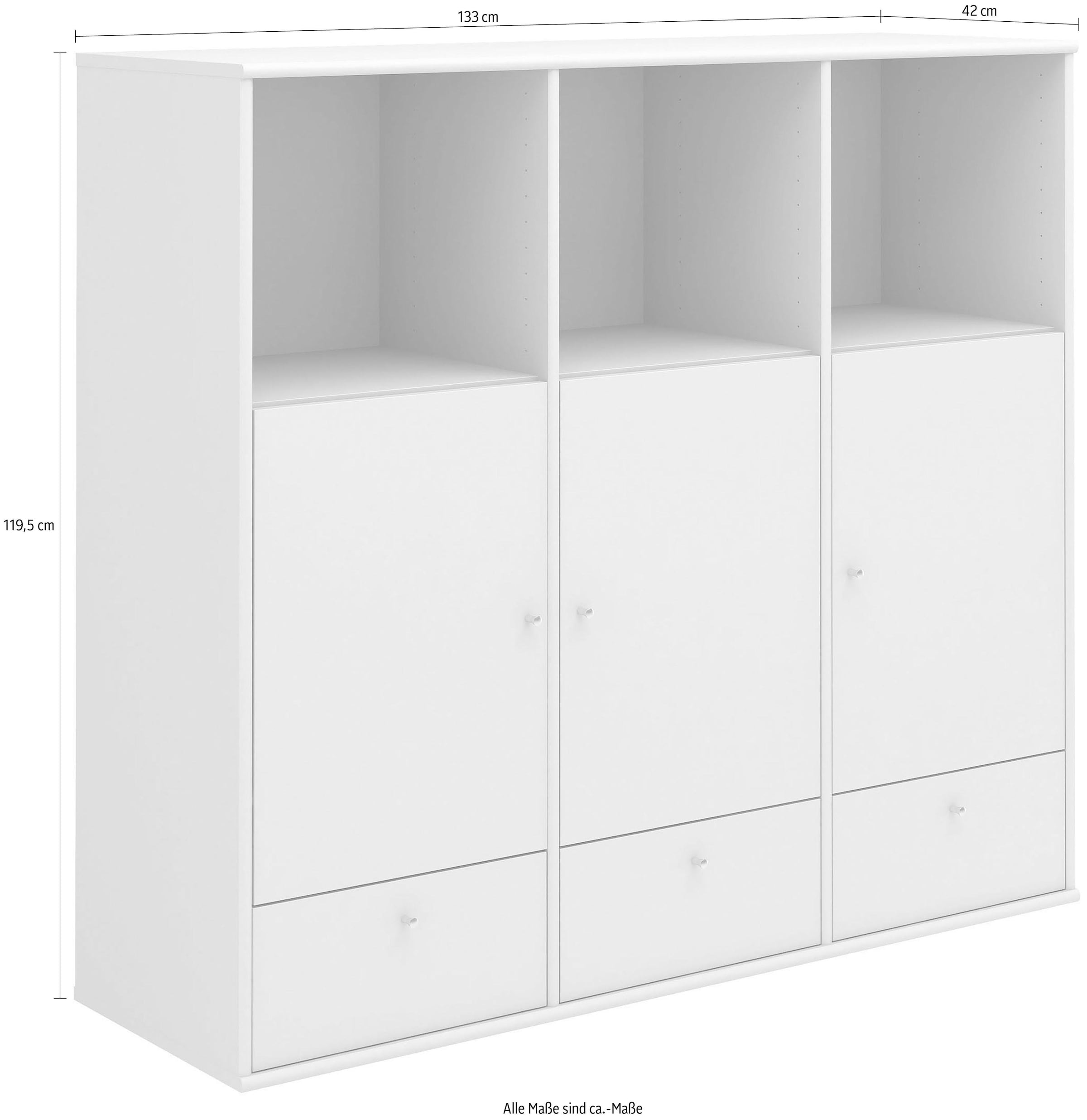 Hammel Furniture Highboard »Mistral Hochkommode, Hochschrank«, mit Türen und Schubladen, Breite: 133cm, anpassungsbar Designmöbel