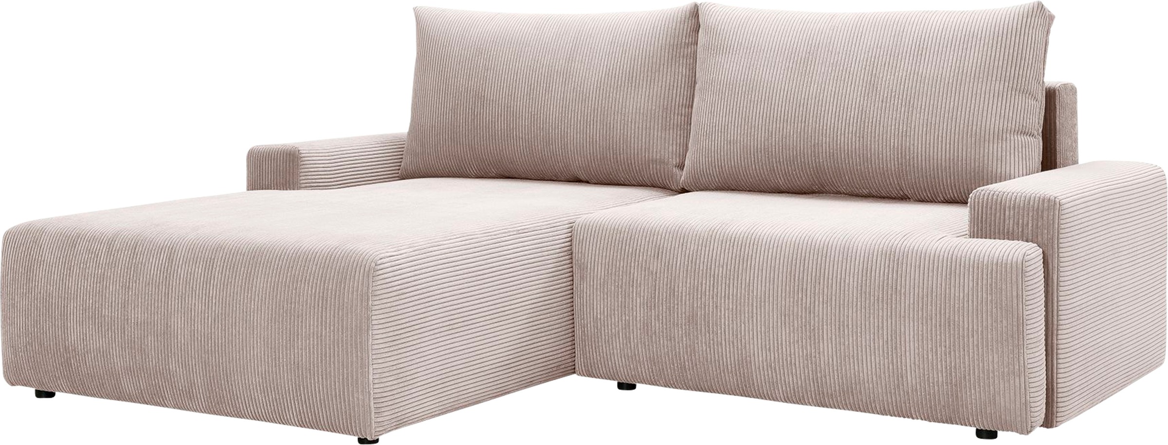 exxpo - sofa fashion Ecksofa »Orinoko, aktuelles Design und hoher Sitzkomfort, L-Form«, inkl. Bettfunktion und Bettkasten, schöne Farben im angesagten Cord