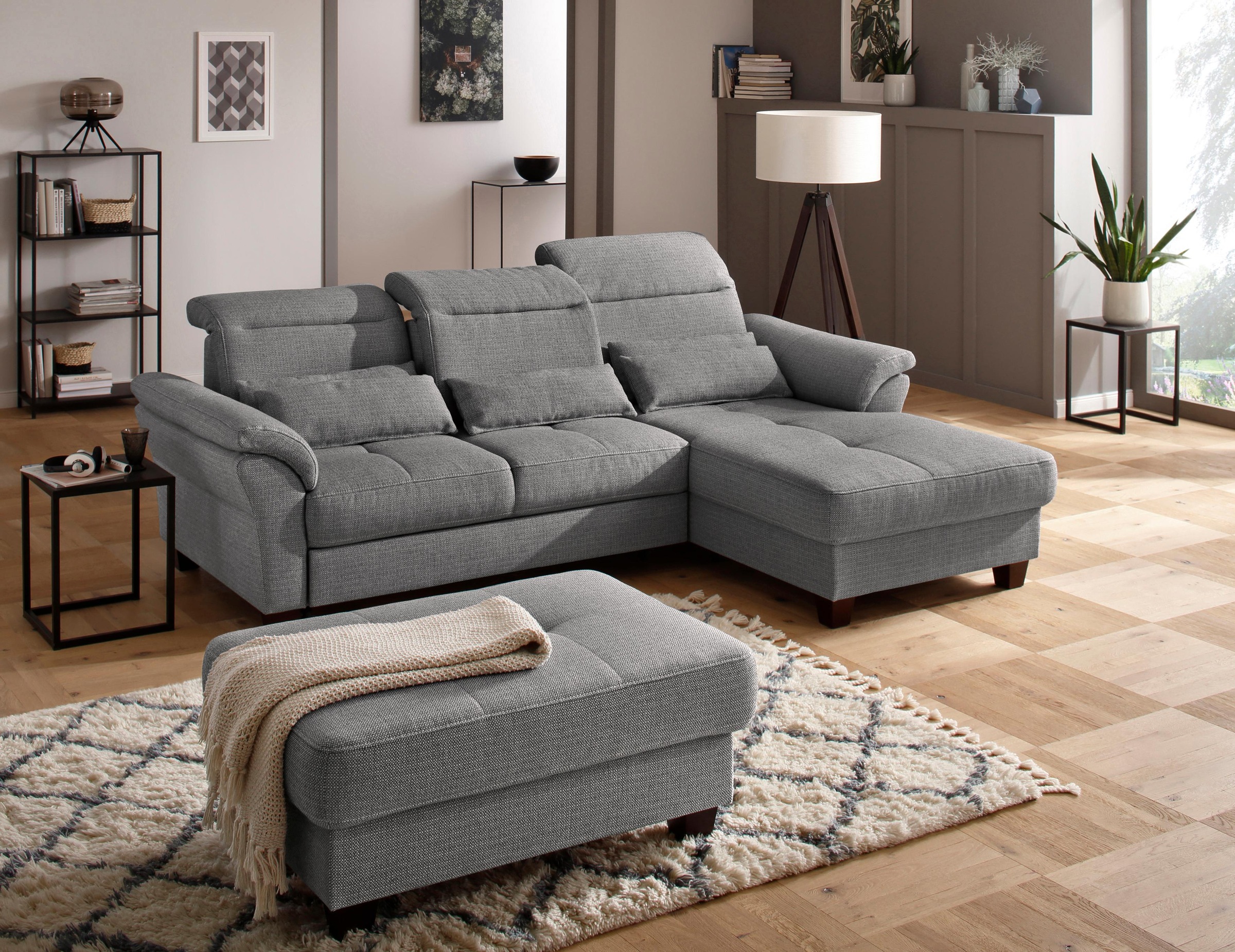 Home affaire Ecksofa »Solvei L-Form«, mit Recamierenabschluß und Sitztiefen günstig online kaufen