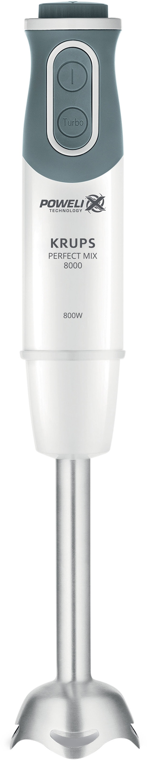 Krups Stabmixer »HZ64B1 Perfect Mix 8000«, 800 W, 20 Geschwindigkeiten, 4 Powelix Klingen, Edelstahlmixstab, Messbecher