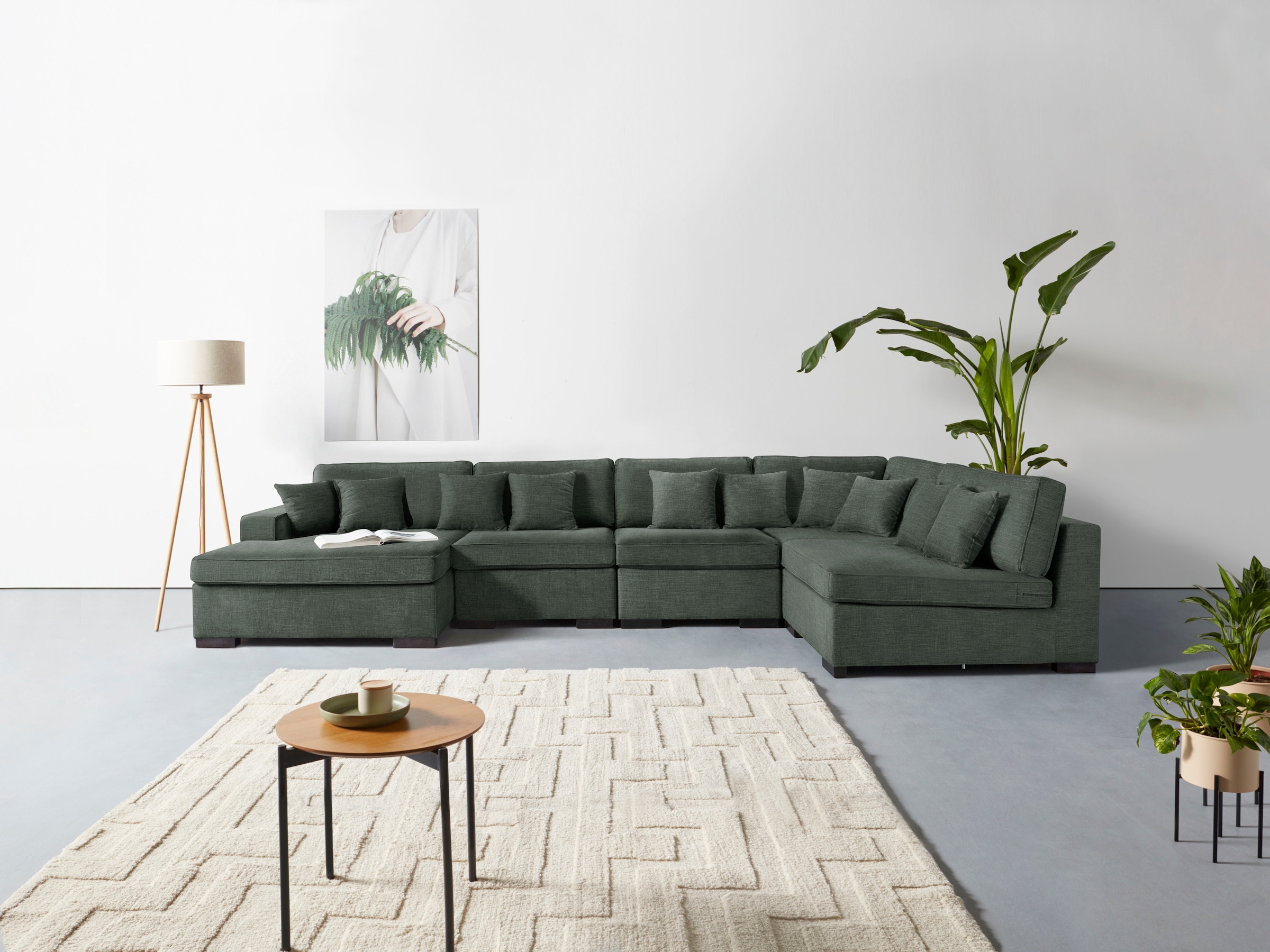 Guido Maria Kretschmer Home&Living Wohnlandschaft »Skara U-Form«, Lounge-Sofa mit Federkernpolsterung, in vielen Bezugsvarianten