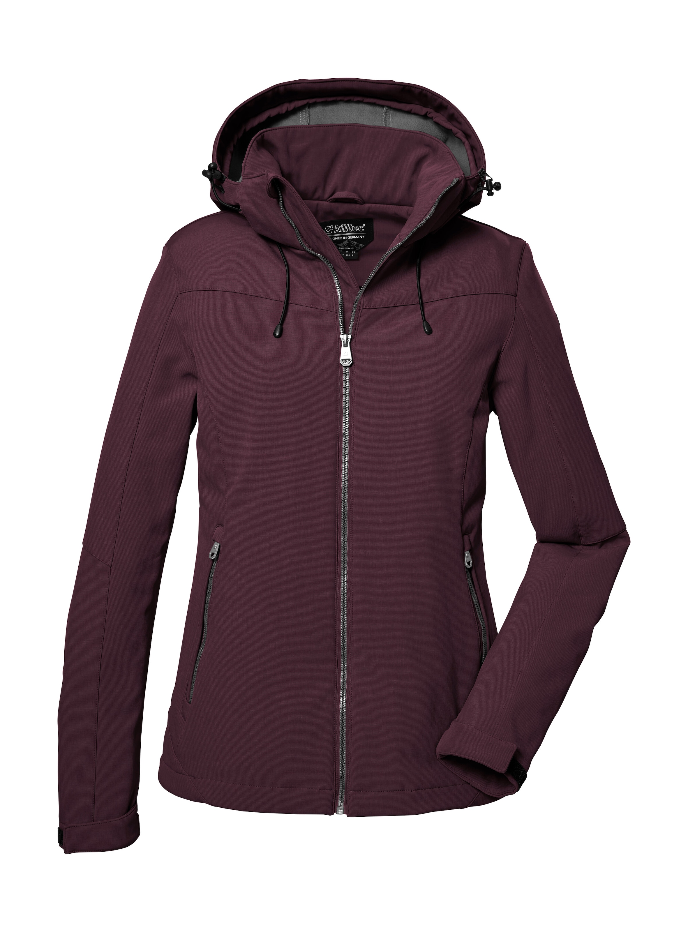 Killtec Softshelljacke »Damen Softshelljacke«, Wasserabweisende, winddichte Softshelljacke mit abnehmbarer Kapuze