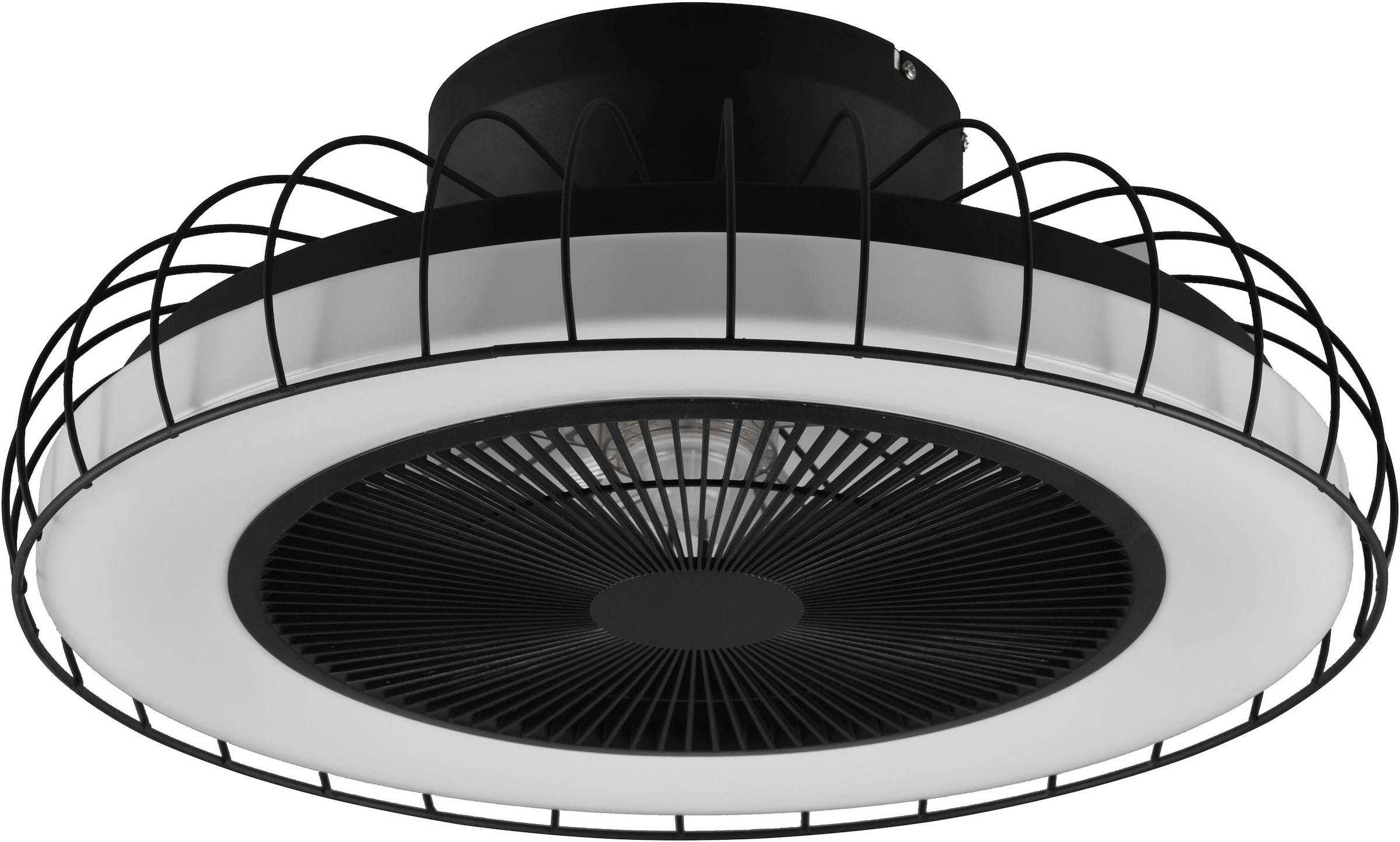 REALITY Leuchten LED Deckenleuchte »Sandfjord Deckenventilator«, 1 flammig, Leuchtmittel LED-Board | LED fest integriert, Deckenlampe, Ventilator 3 Stufen,WiZ Smart Home,Lichtfarbe einstellbar