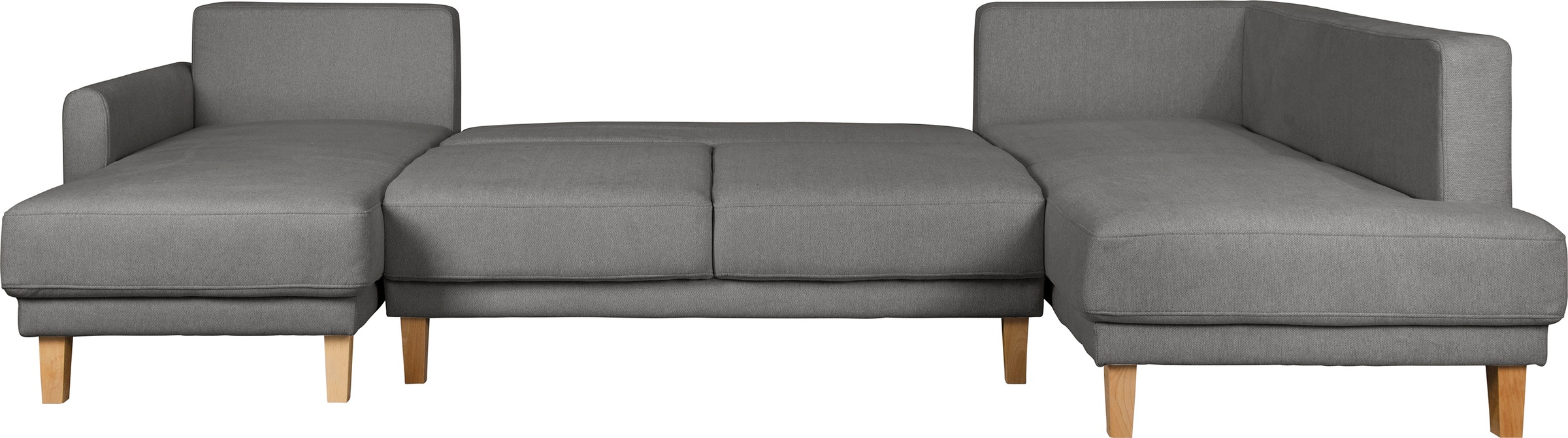 Home affaire Wohnlandschaft »TRIPLO U-Form wahlweise mit Schlaffunktion, B/T/H: 310/192/90 cm«, Schlafsofa, auch mit Bettkasten, Steppung im Rückenkissen