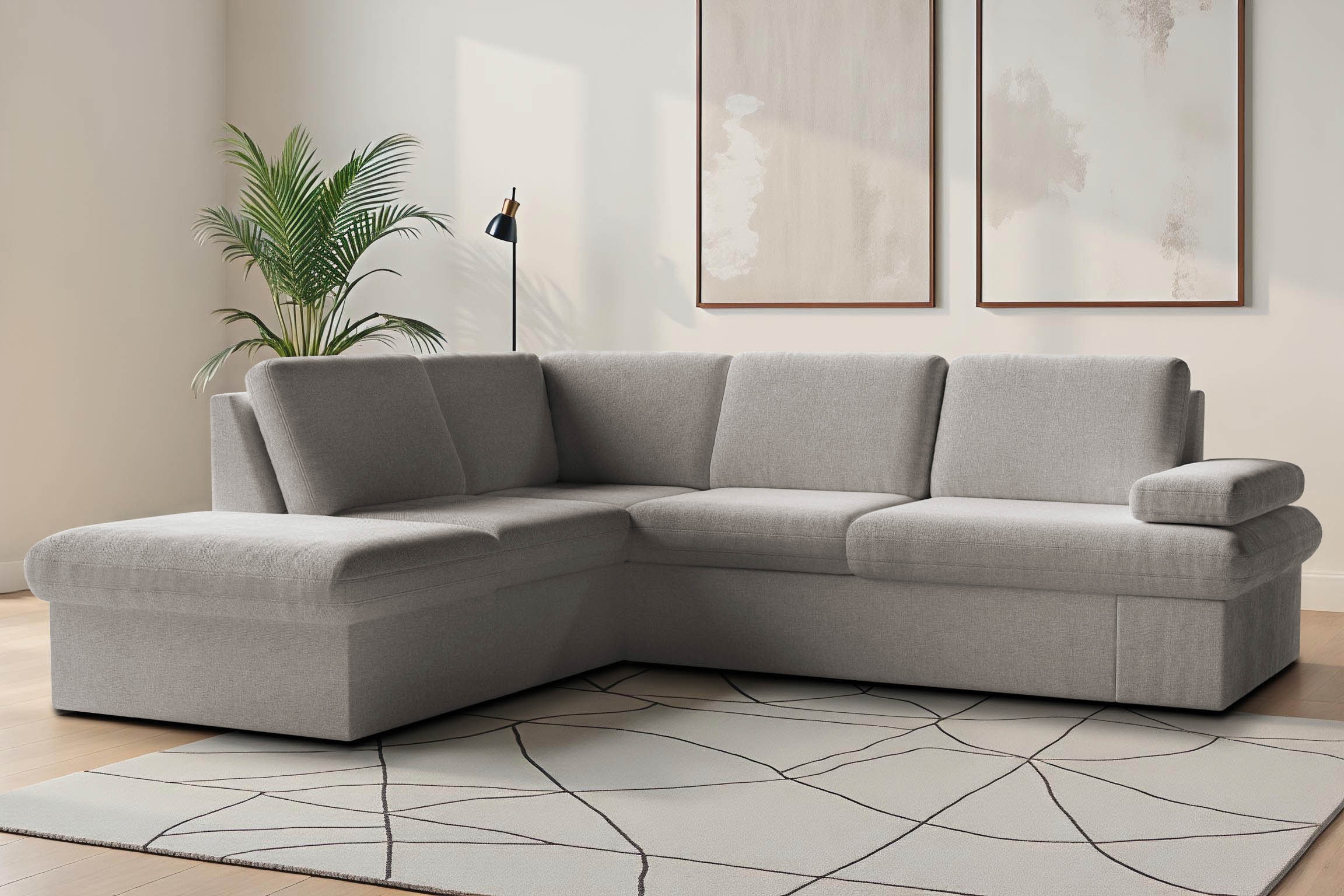 sit&more Ecksofa »Moreno L-Form, B: 238 cm« mit Armteilverstellung, optiona günstig online kaufen