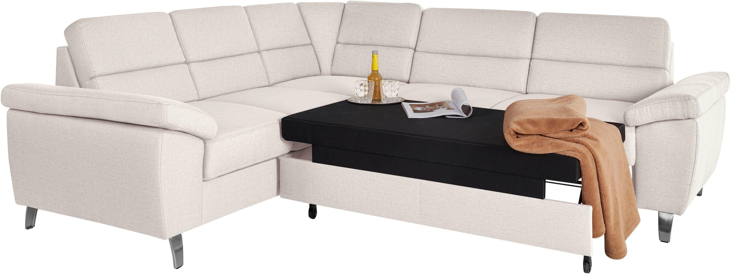 sit&more Ecksofa »Sorano L-Form«, wahlweise mit Bett- und Relaxfunktion, inkl. Bettkasten