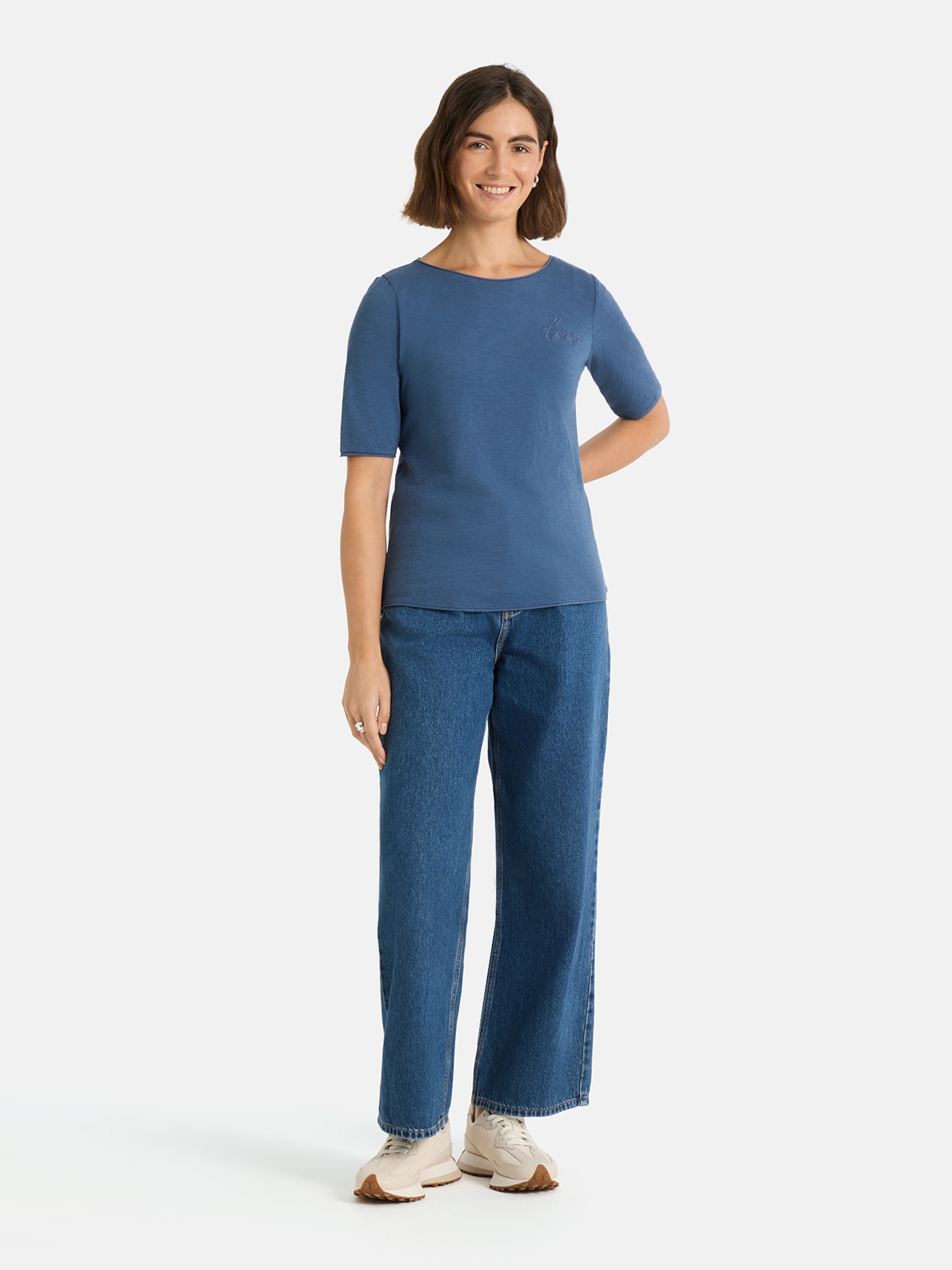 Lieblingsstück Rundhalsshirt »CandiceEP« mit Statement-Stickerei und im Batik-Look