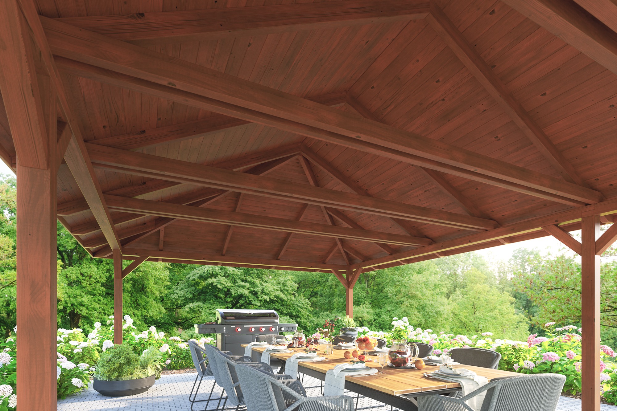 Skanholz Holzpavillon »Orleans 1«, Leimholz, 294 x 576 cm