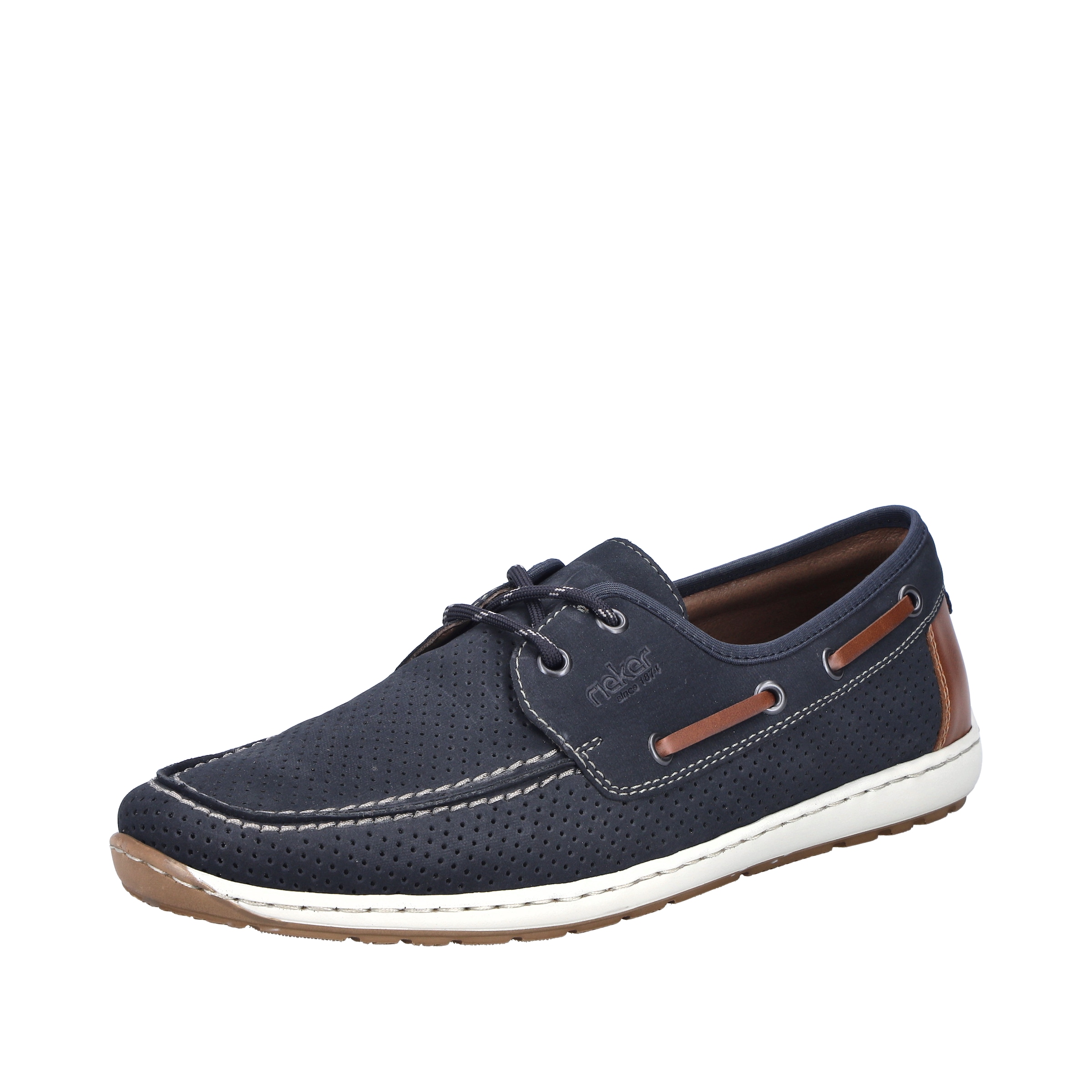 Rieker Bootsschuh  Mokassin, Halbschuh, Frühlingsschuh mit Perforation
