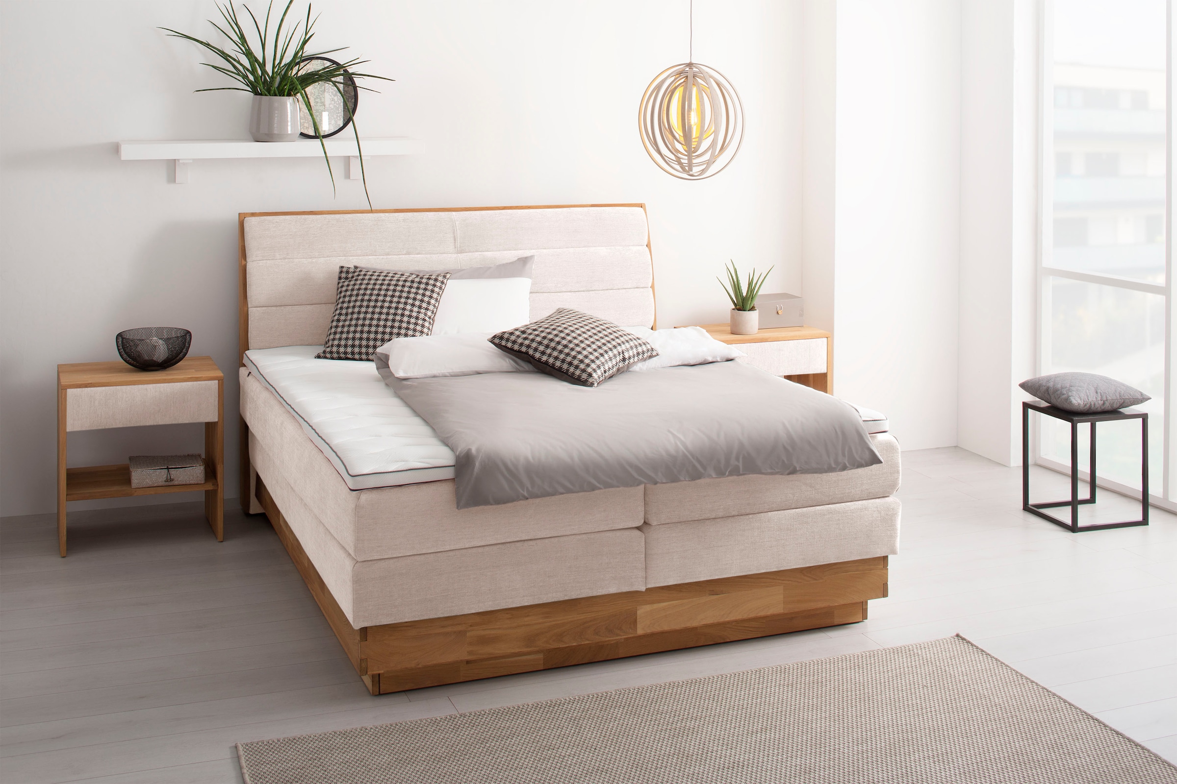 OTTO products Boxspringbett "Jenna", ohne LED-Beleuchtung, mit zertifiziert günstig online kaufen