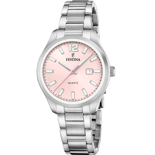 Festina Quarzuhr »Classic Steel« Armbanduhr, Damenuhr, Edelstahlarmband, Analog, Tag