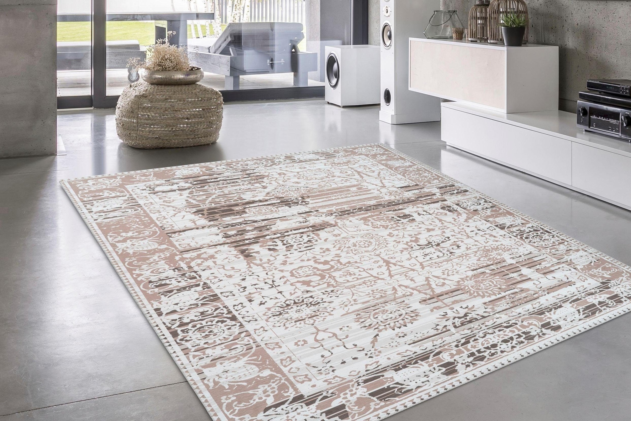 my home Teppich »Arian«, rechteckig, 6 mm Höhe, Wohnzimmer günstig online kaufen