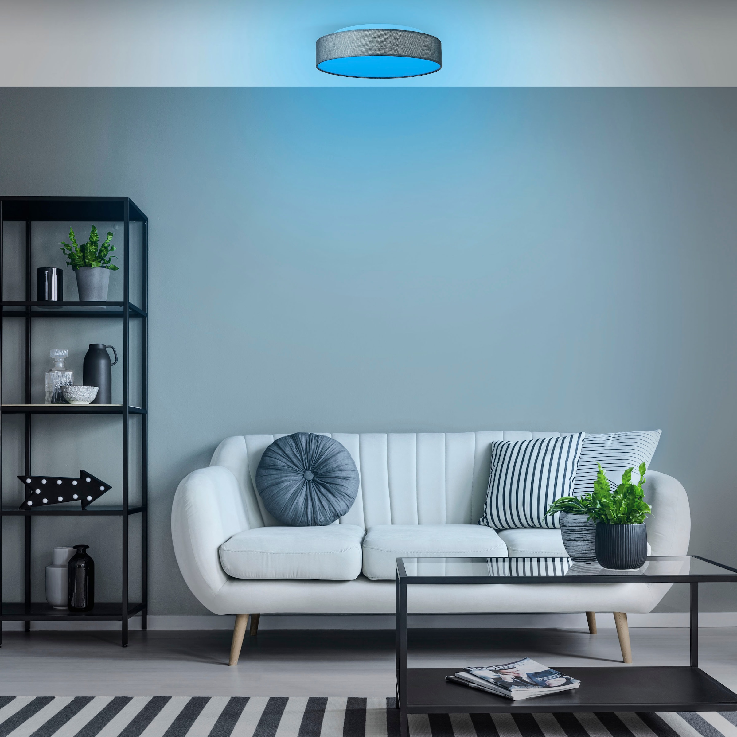 Ø Farbwechsel Textilschirm RGB mit Smart Home Brilliant 1 - dimmbar kaufen - »Penley«, LED online Deckenleuchte 47cm - flammig-flammig,