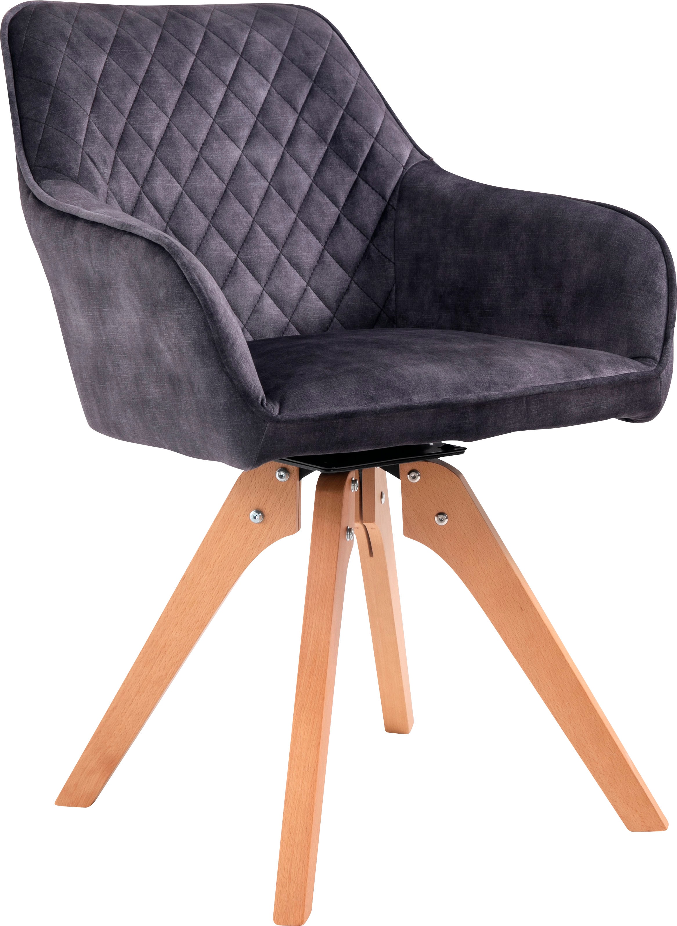 SalesFever Armlehnstuhl, 1 St., der unter Samtvelours-Polyester, Raten auf bestellen Drehplatte 180° Sitzfläche
