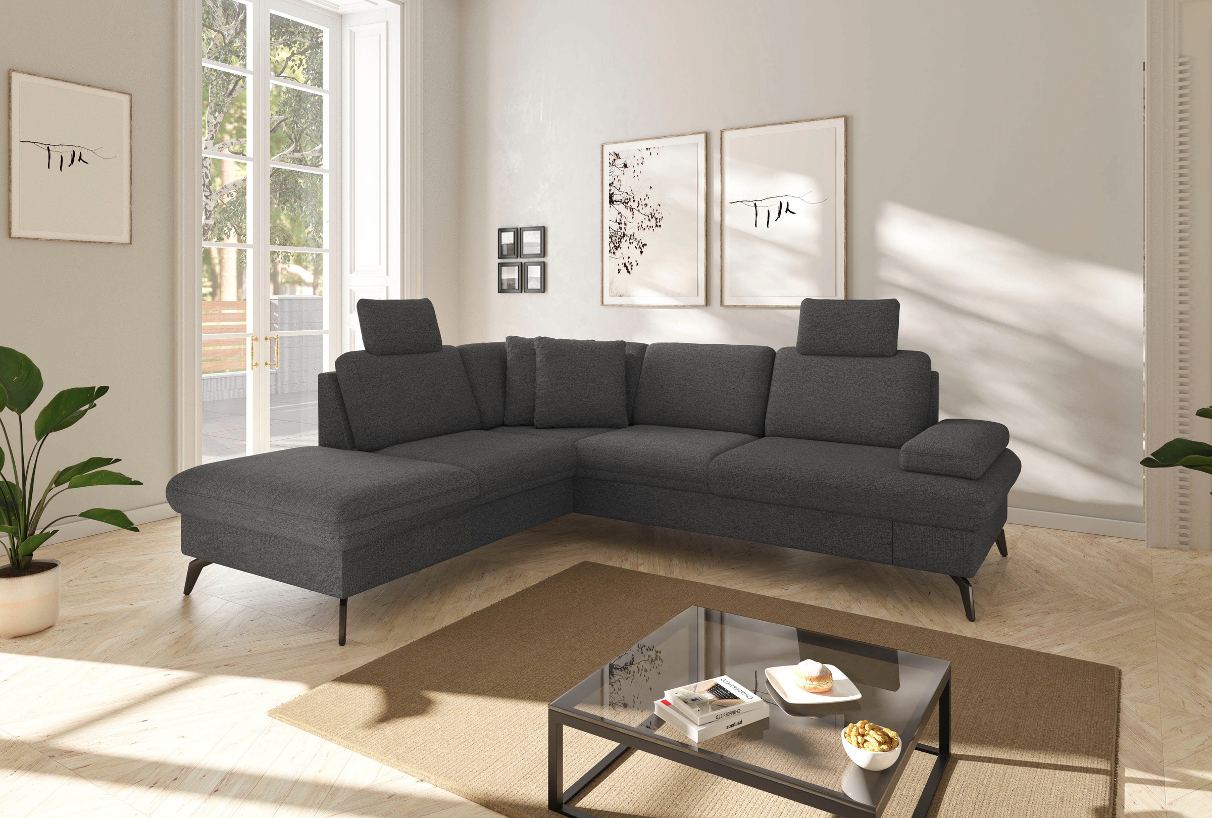 sit&more Ecksofa »Morris Jubi L-Form«, inkl. Armteilfunktion und 1 Zierkiss günstig online kaufen