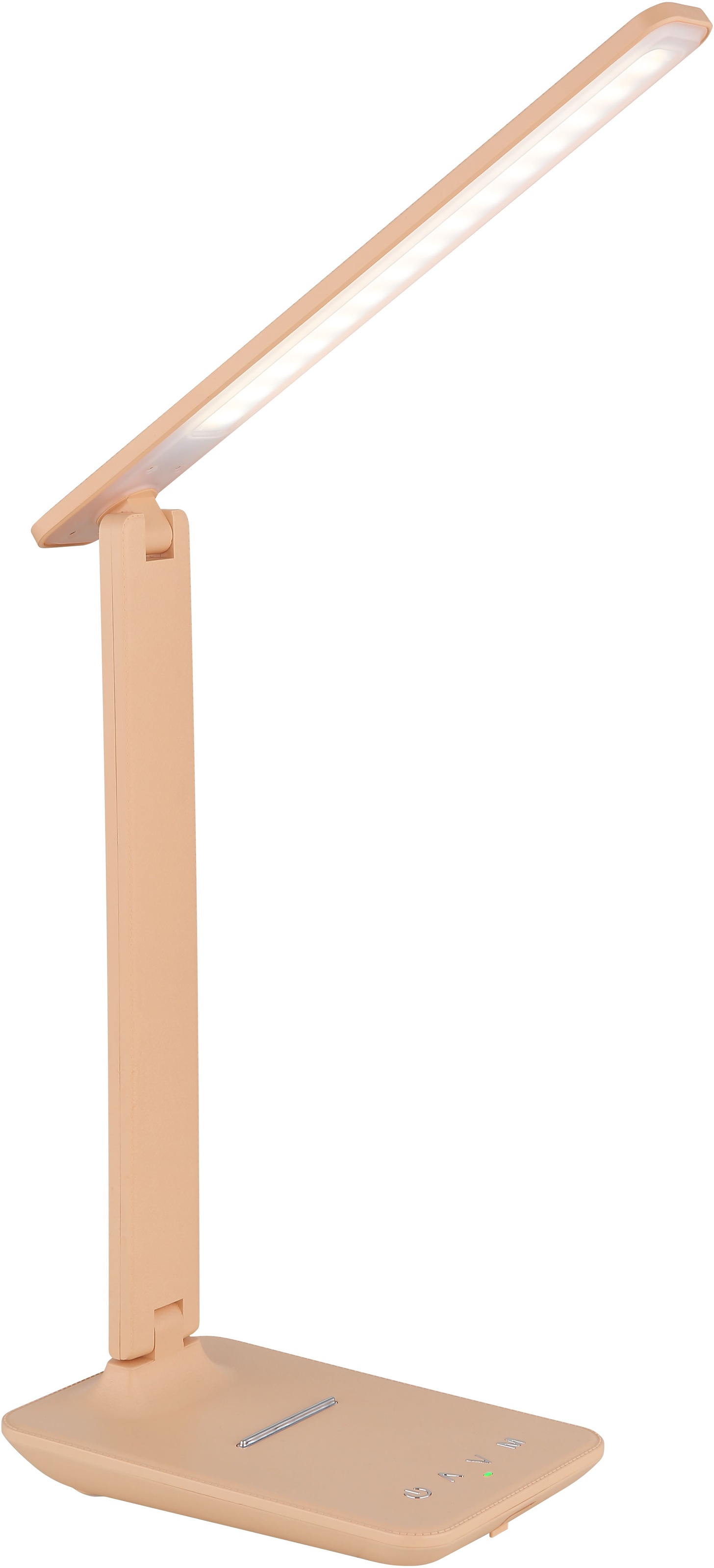 GLOBO LIGHTING LED Tischleuchte »BULLA«, Leuchtmittel LED-Modul | LED fest integriert, Tischlampe/Arbeitszimmer/Bürotischleuchte/pfirsichfarben