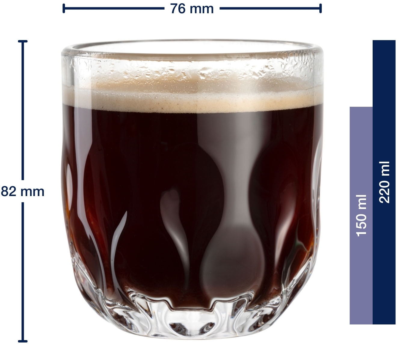 LEONARDO Gläser-Set »Kaffee-Glas GOCCE, 220 ml, 6er-Set«, (Set, 6 tlg.), 3. Variante, mit Tropfenrelief