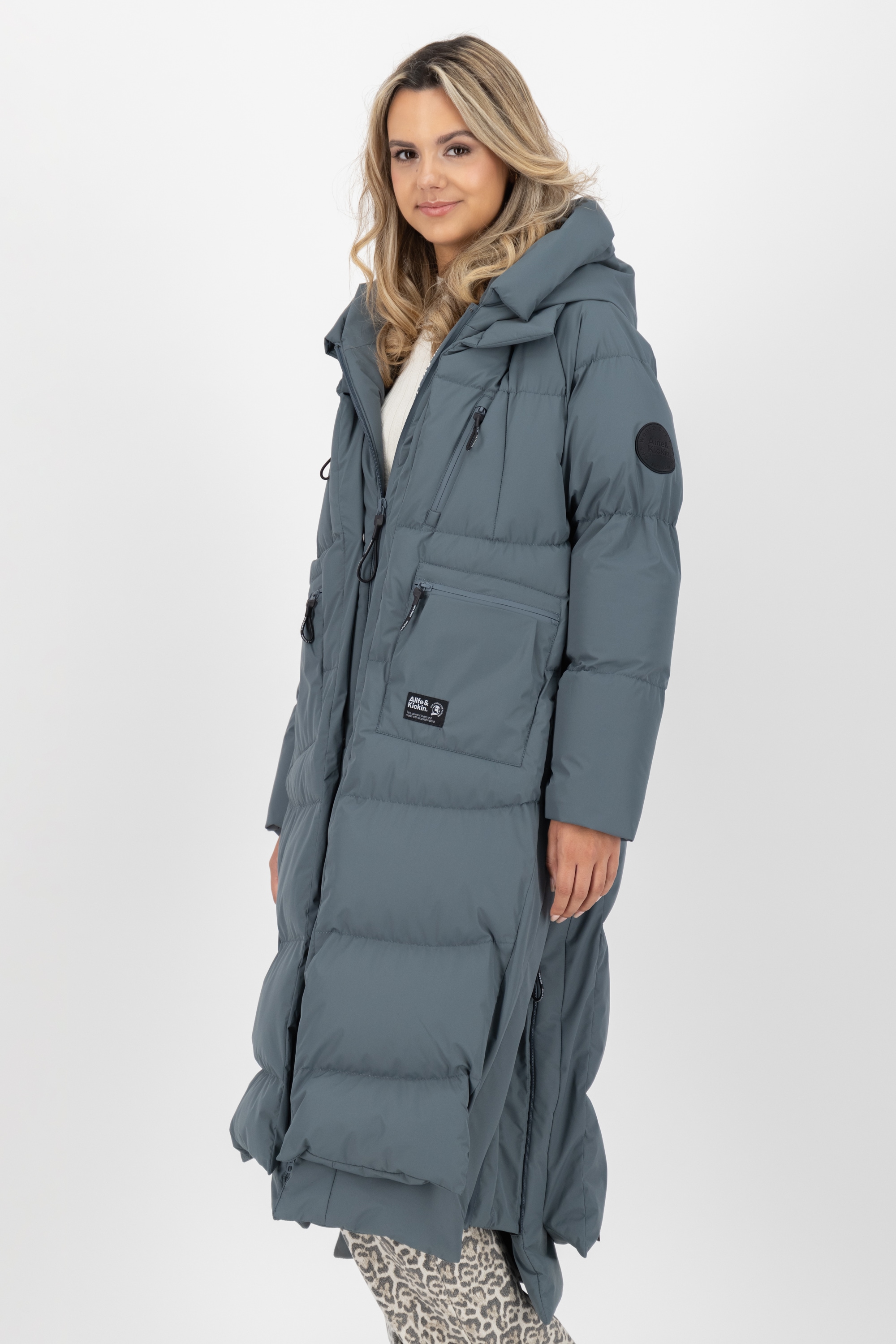 Alife & Kickin Winterjacke »Damen RihannaAK A«, mit Kapuze, Langer, warmer Wintermantel mit großer Kapuze und Fleece Innenfutter