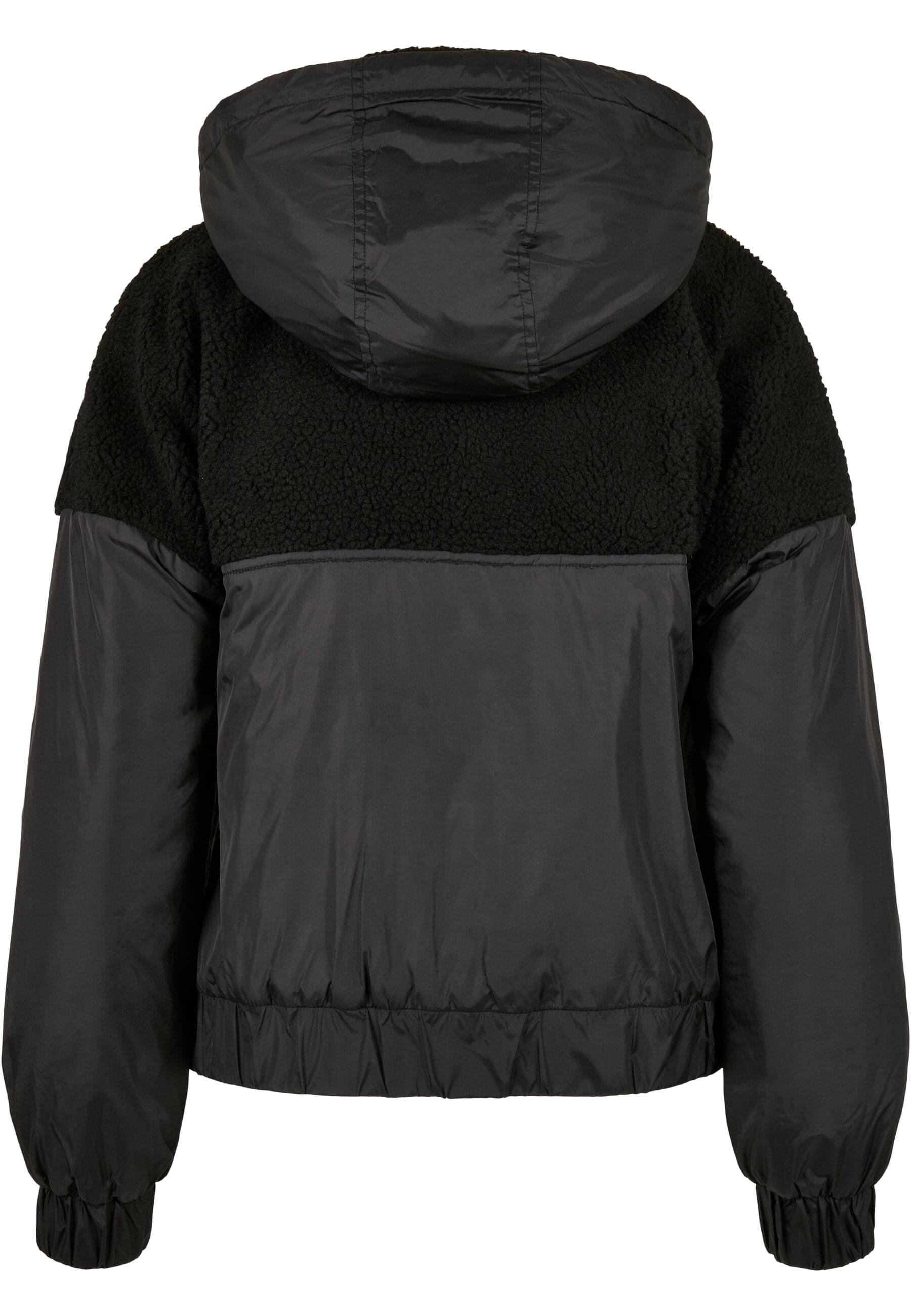 URBAN CLASSICS Winterjacke »Urban Classics Damen Ladies Sherpa Mix Pull Over Jacket« 1 Stk. tlg. mit Kapuze