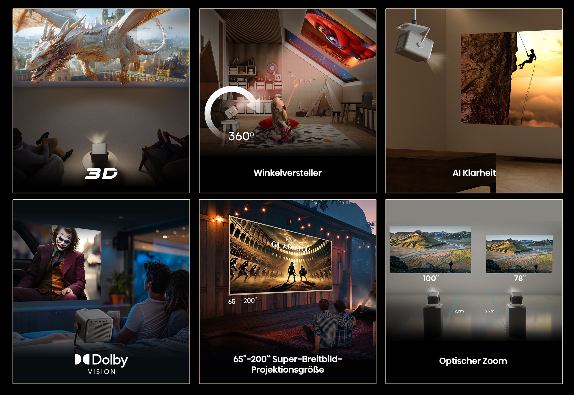Hisense DLP-Beamer »M2 PRO«, (1000:1), Hisense M2 PRO 4K UHD Laser Mini Projektor