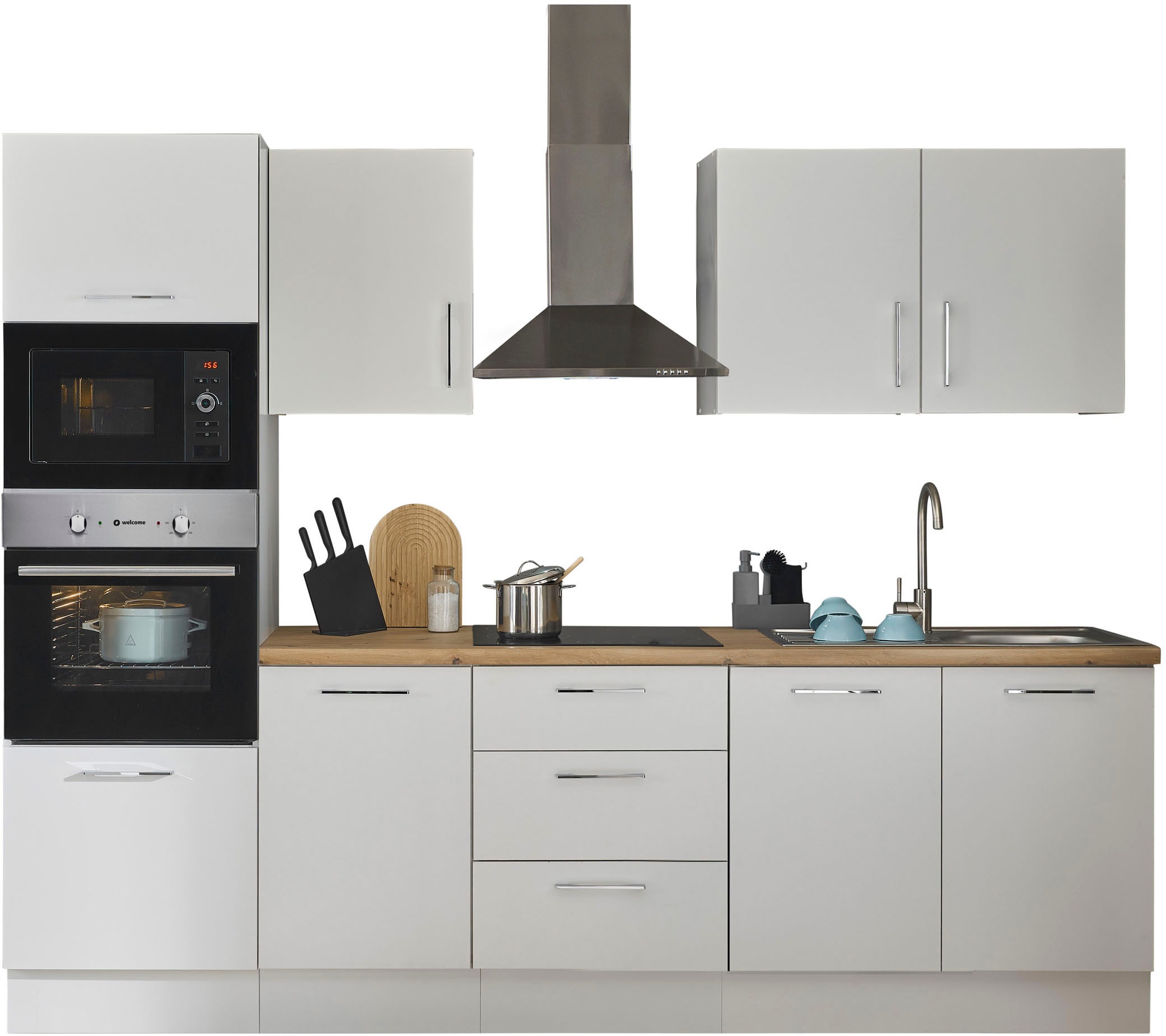 BASIC by Balculina Küchenzeile »Turin«, Breite 270 cm, wahlweise mit E-Geräten
